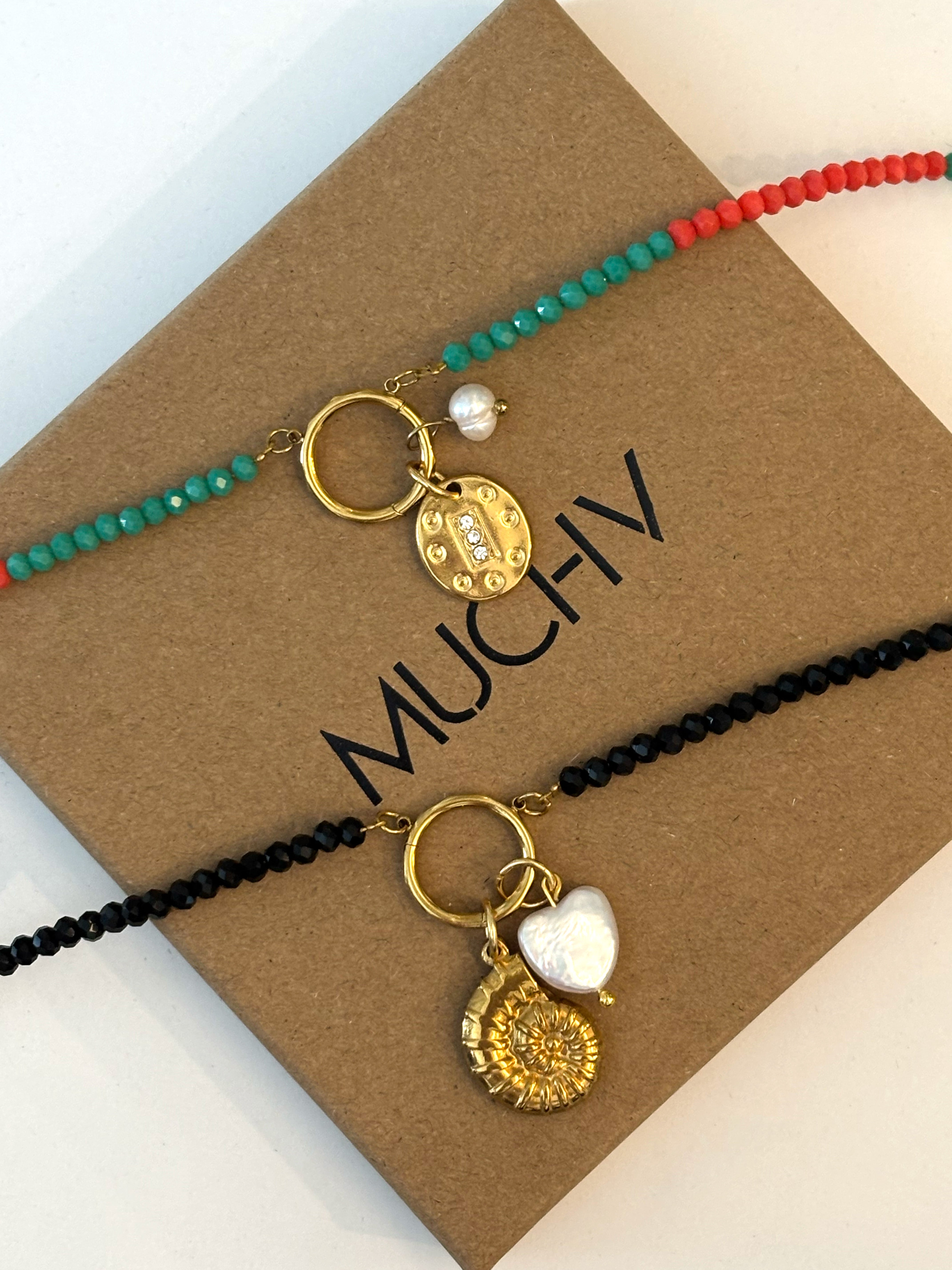 Black Bead Necklace For Charms (O Clasp)