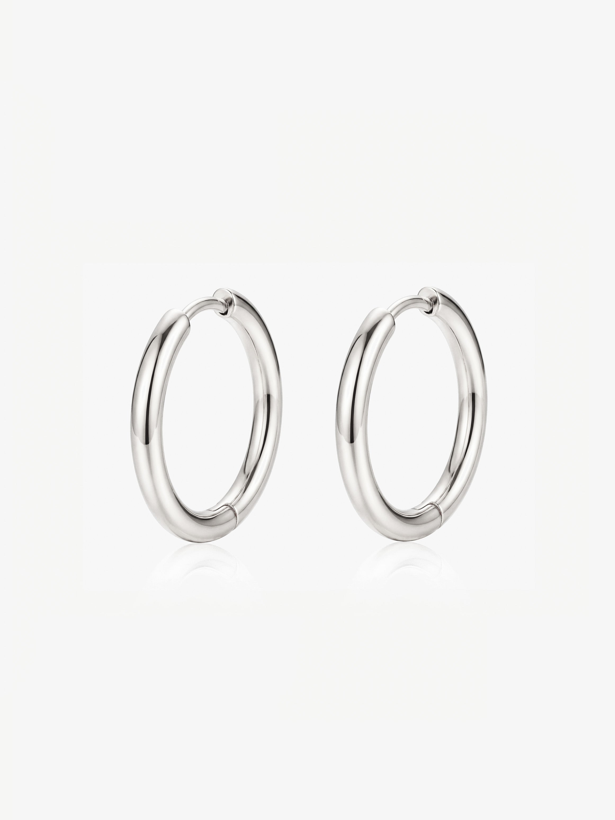 Boucles d'oreilles créoles solides pour breloques - 20 mm