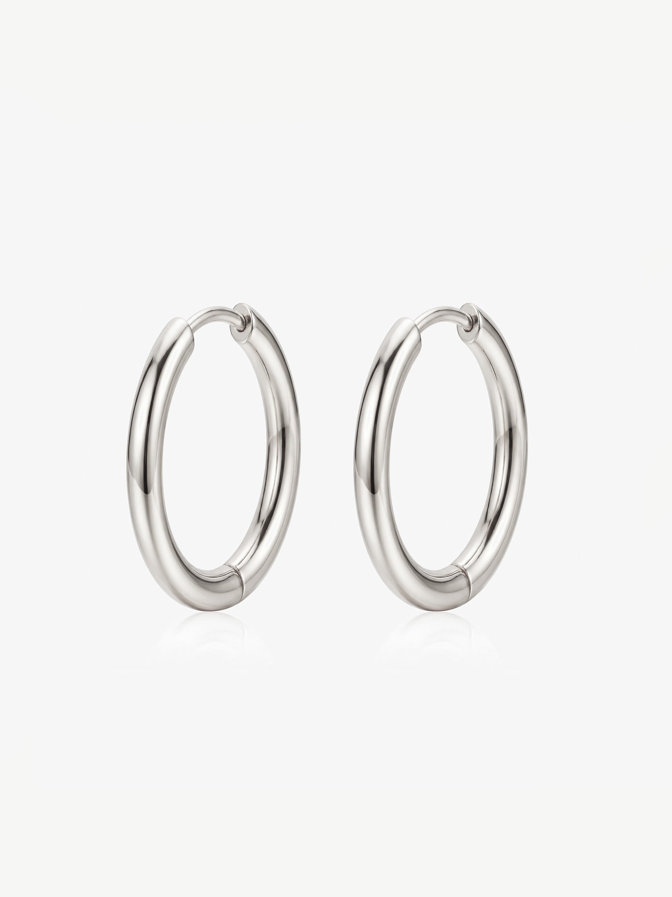 Boucles d'oreilles créoles solides pour breloques - 22 mm