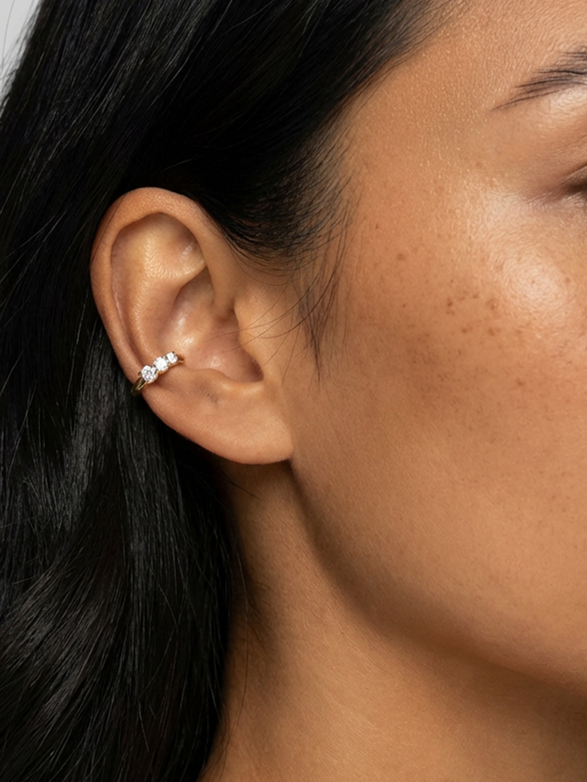 Boucles d'oreilles trois pierres - Paire