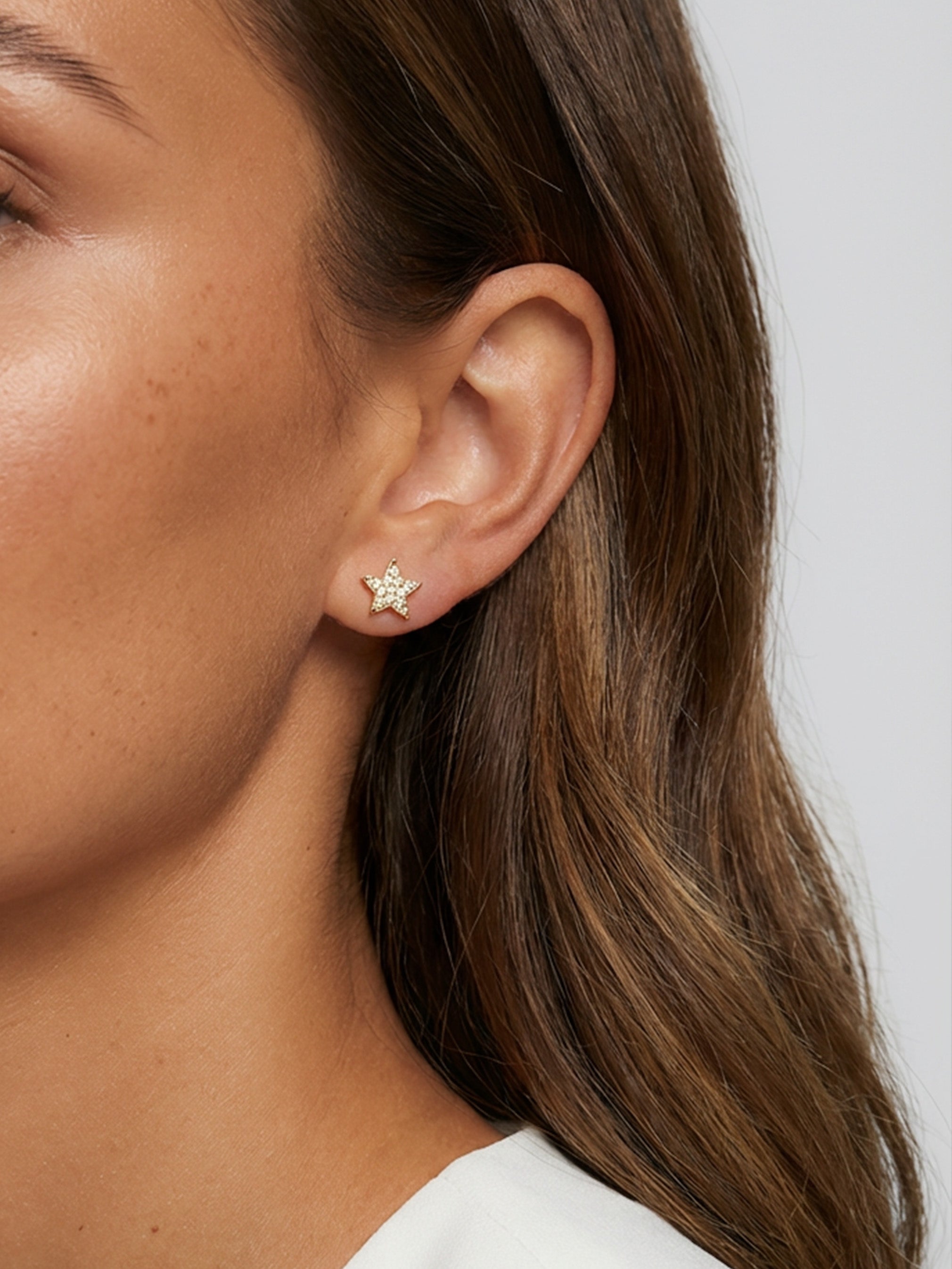 Boucles d'oreilles Dainty Star - Dos vissé