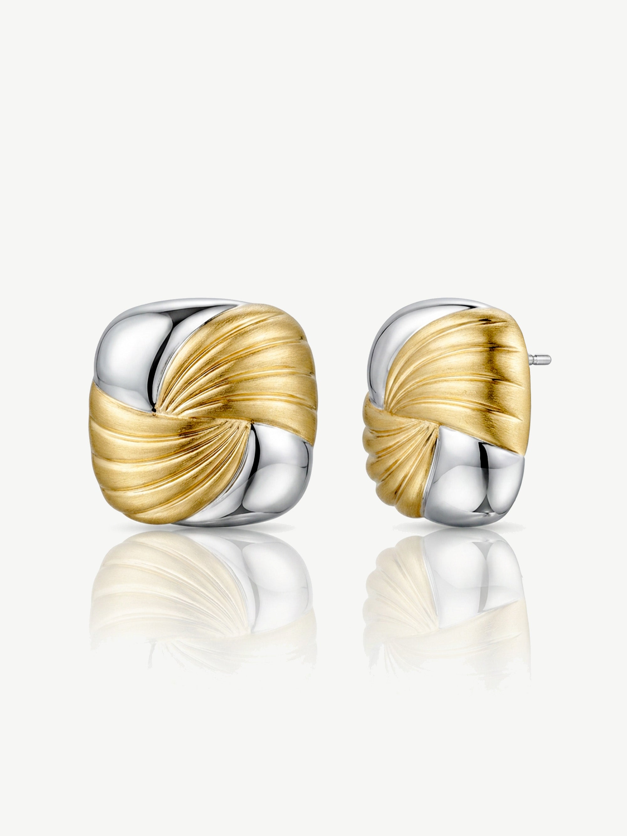 Twist Two-Tone Large Stud Earrings