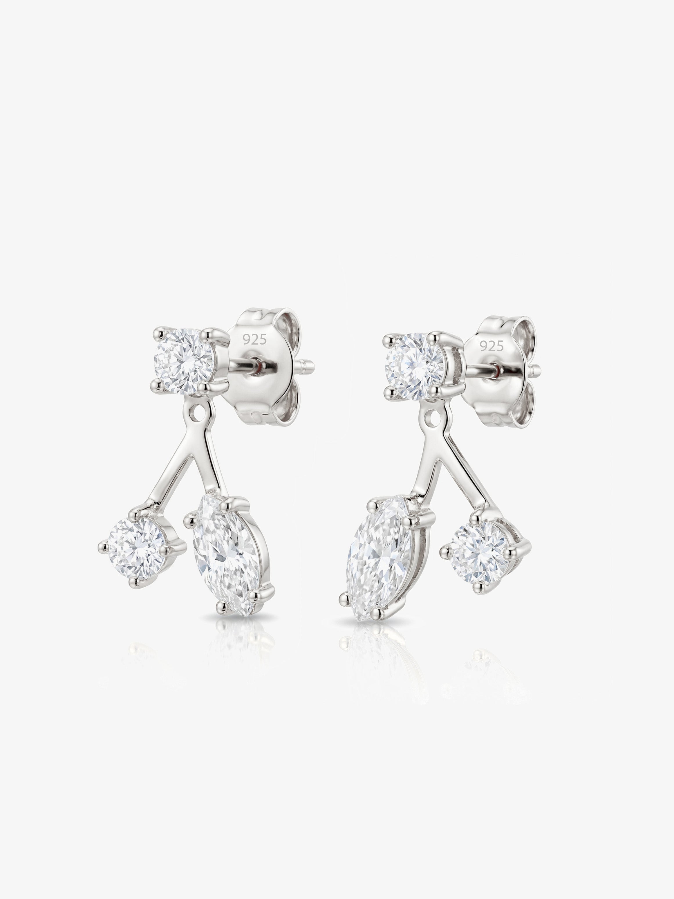 Convertible Moissanite Ear Jacket Stud Earrings