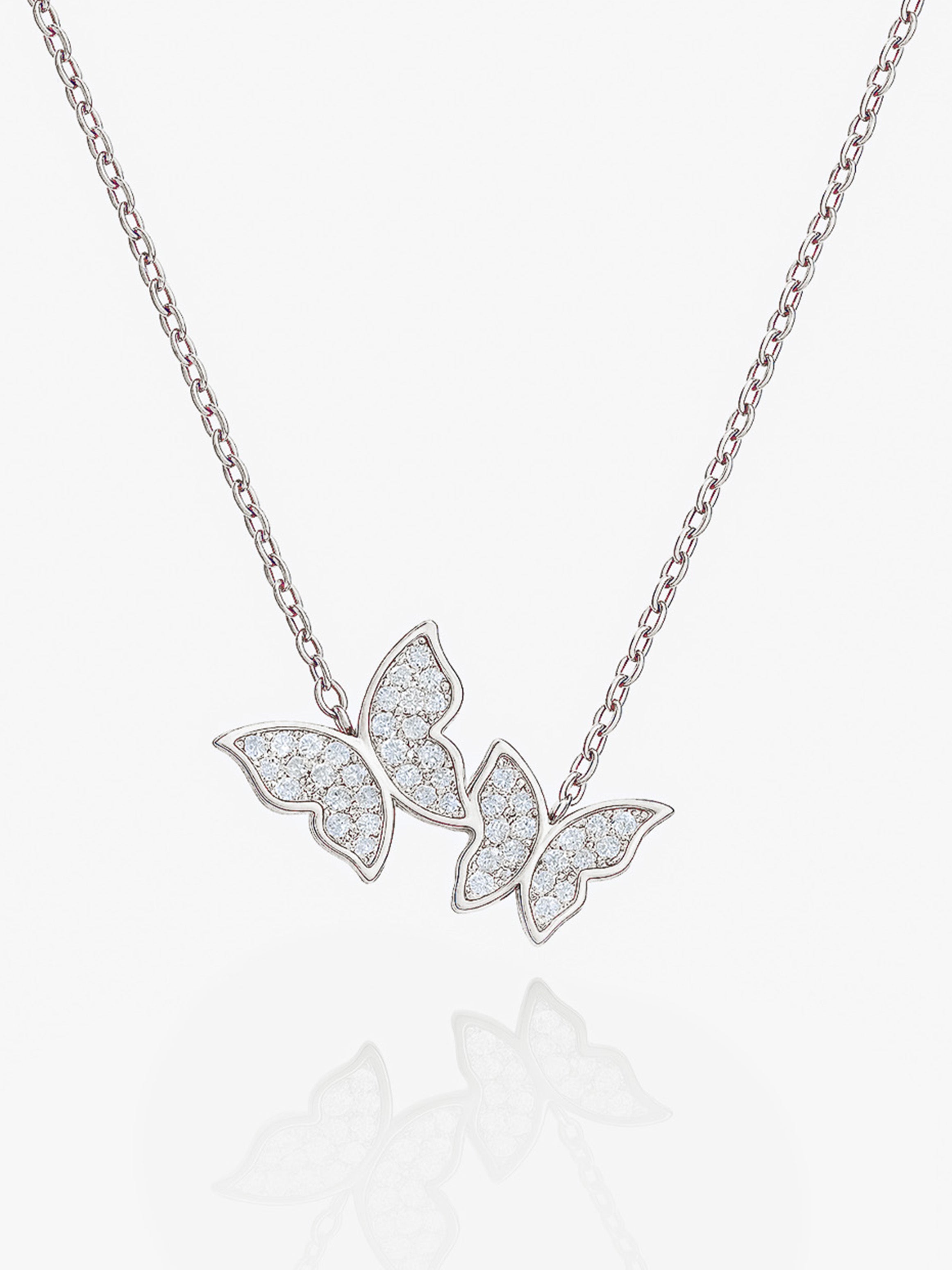 Collier pendentif deux papillons