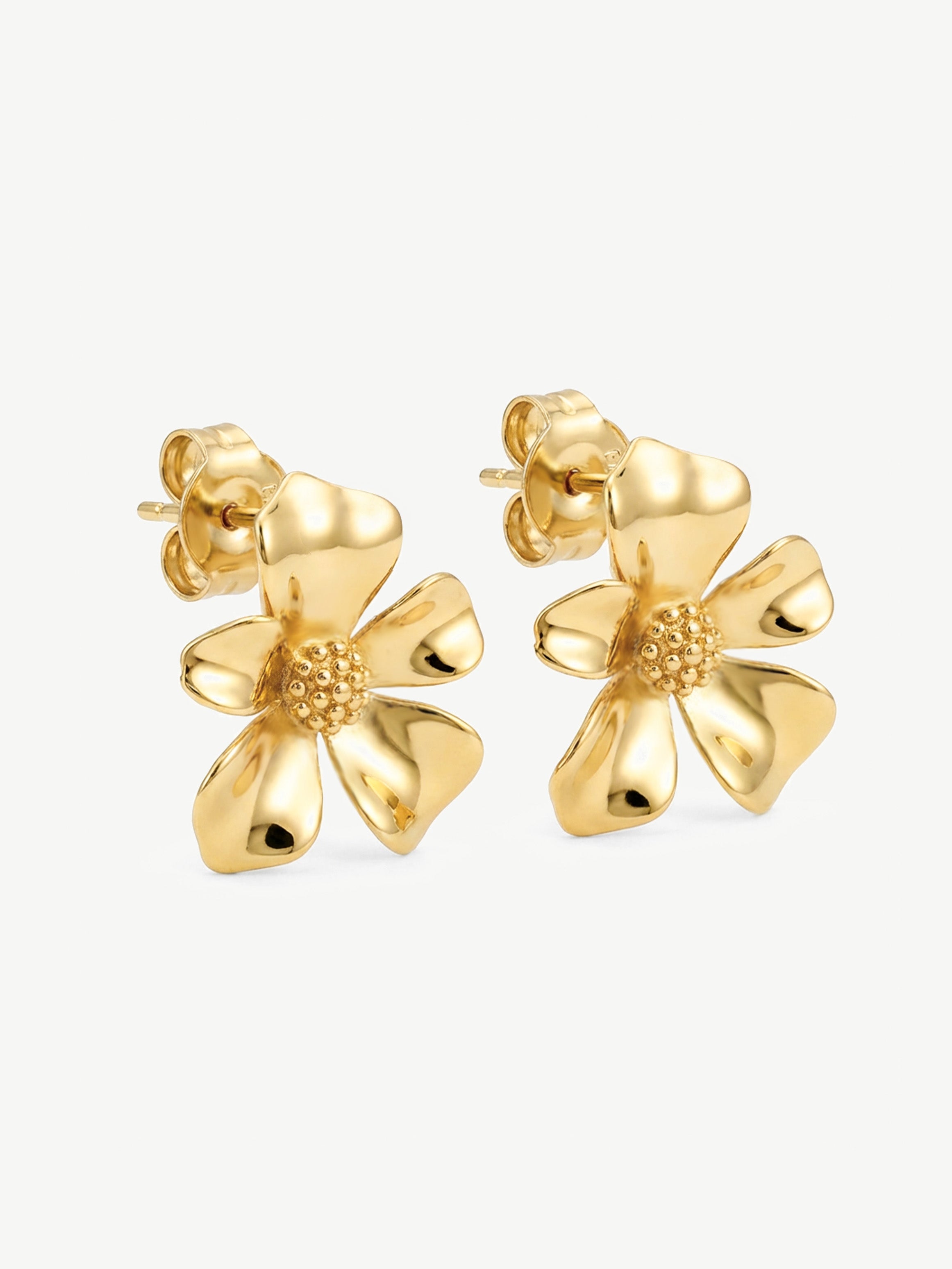Large Gardenia Flower Stud Earrings