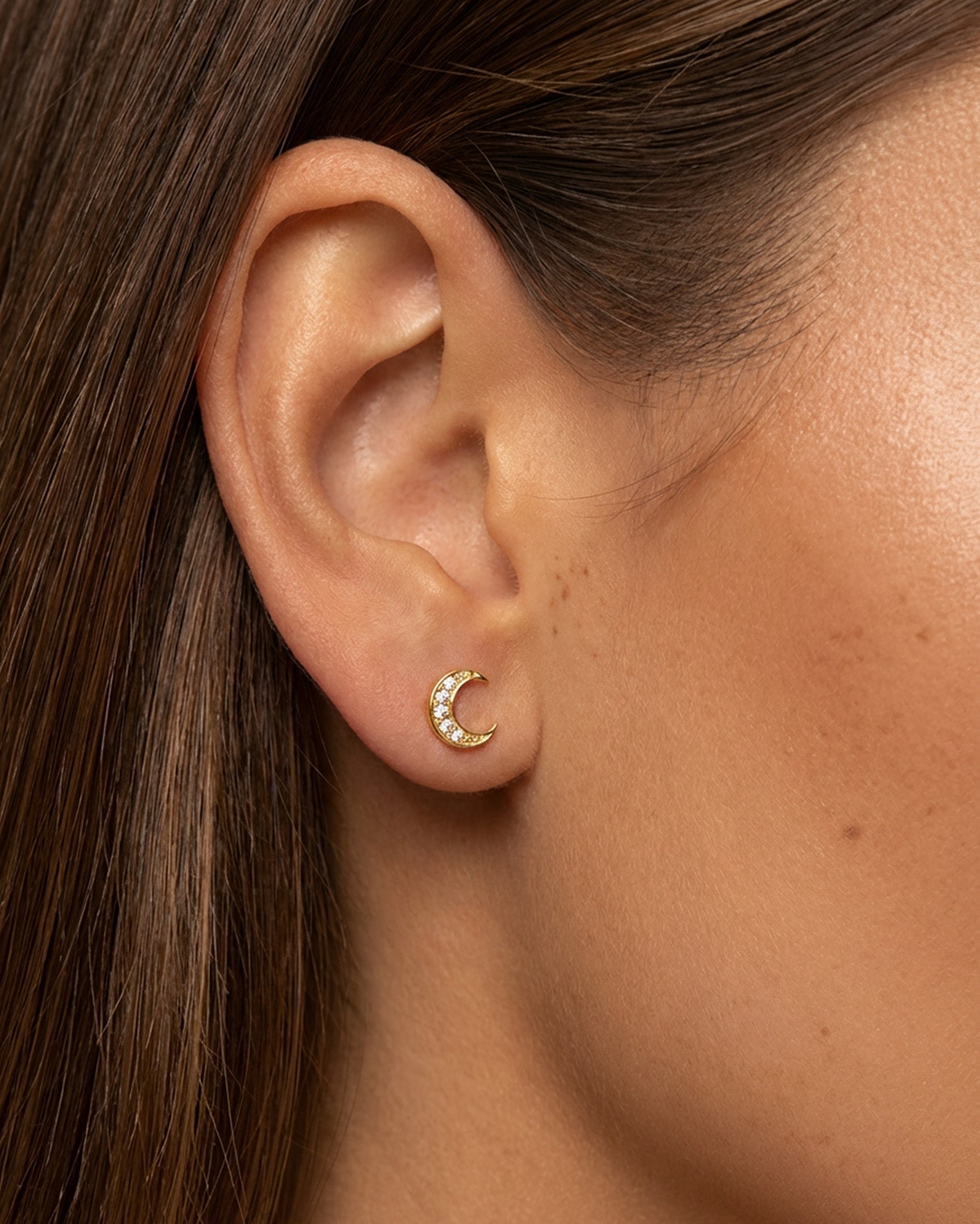 Boucles d'oreilles à tige Lune