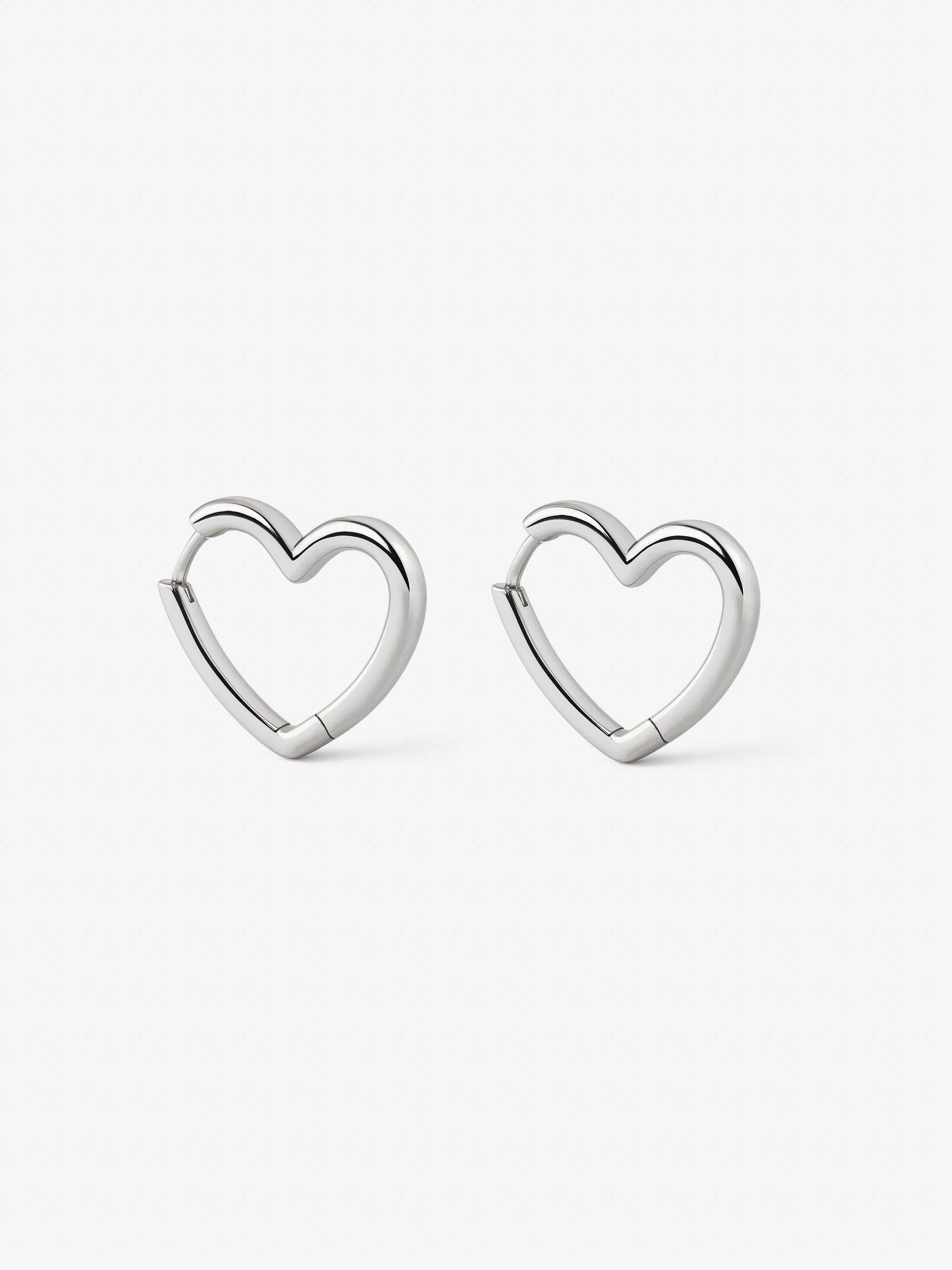 Boucles d'oreilles créoles en forme de cœur - Petites