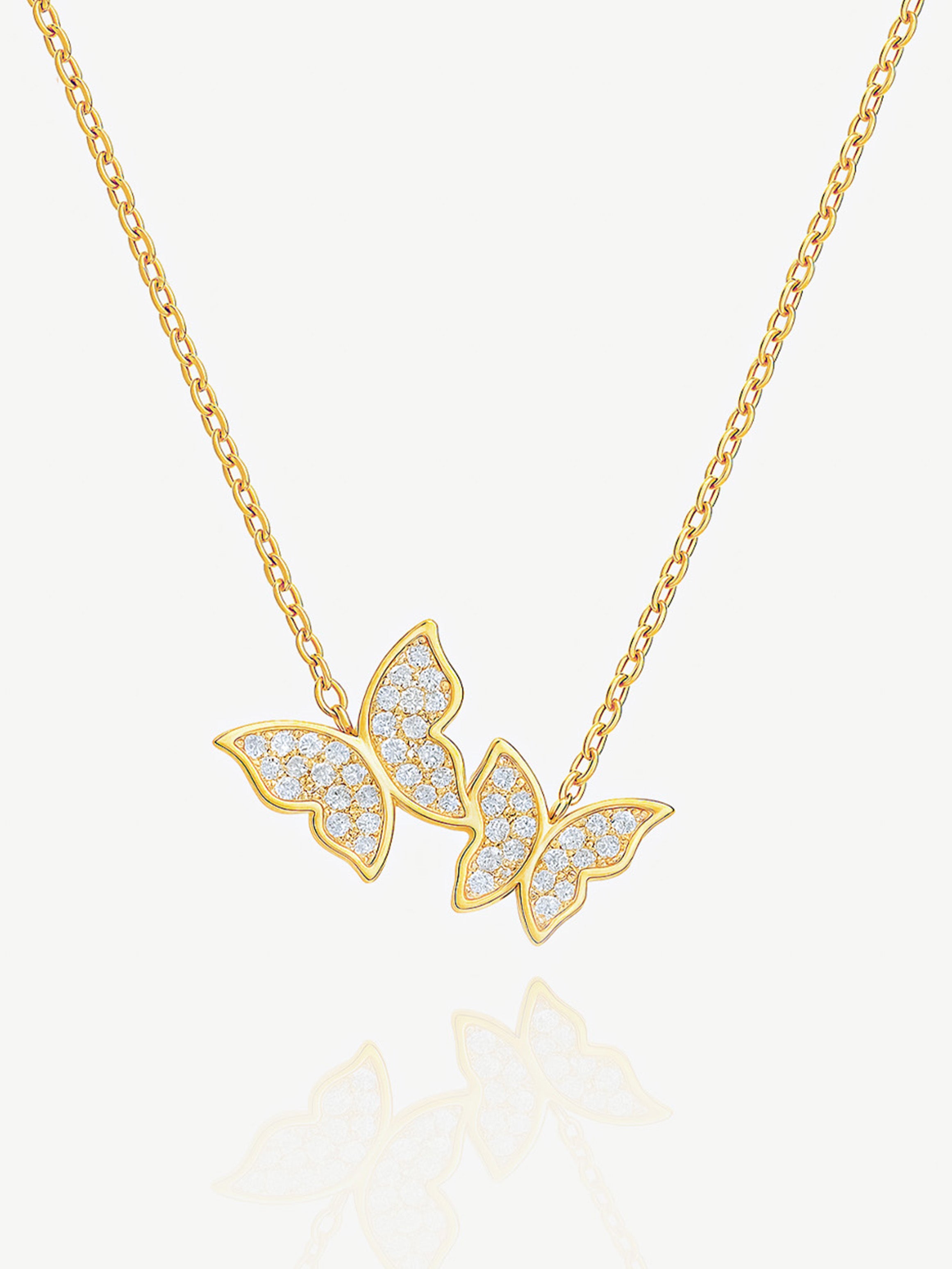 Two Butterflies Pendant Necklace