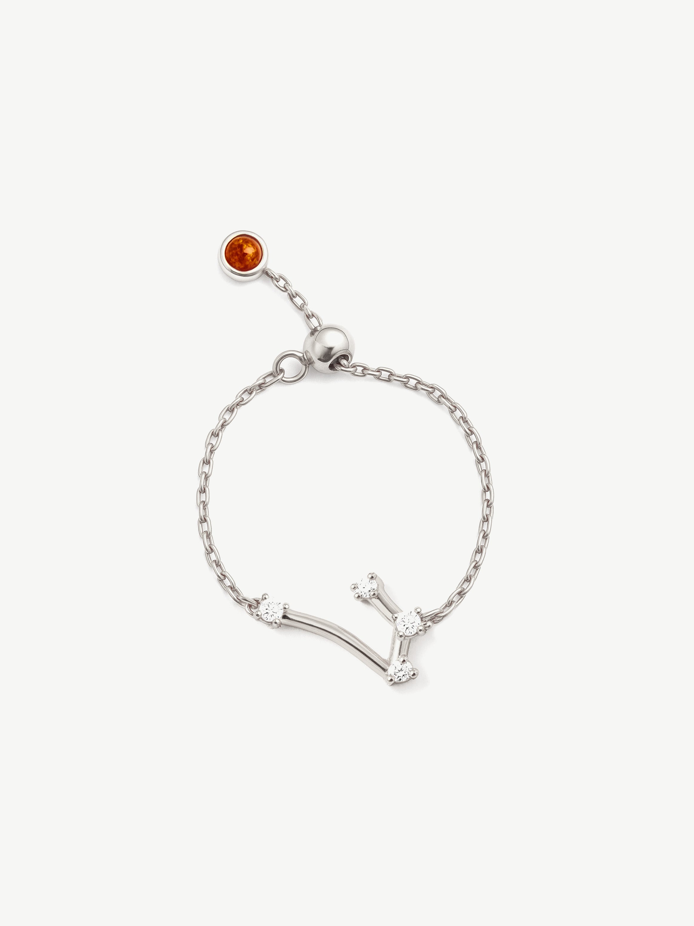 Bague chaîne réglable en or avec constellation