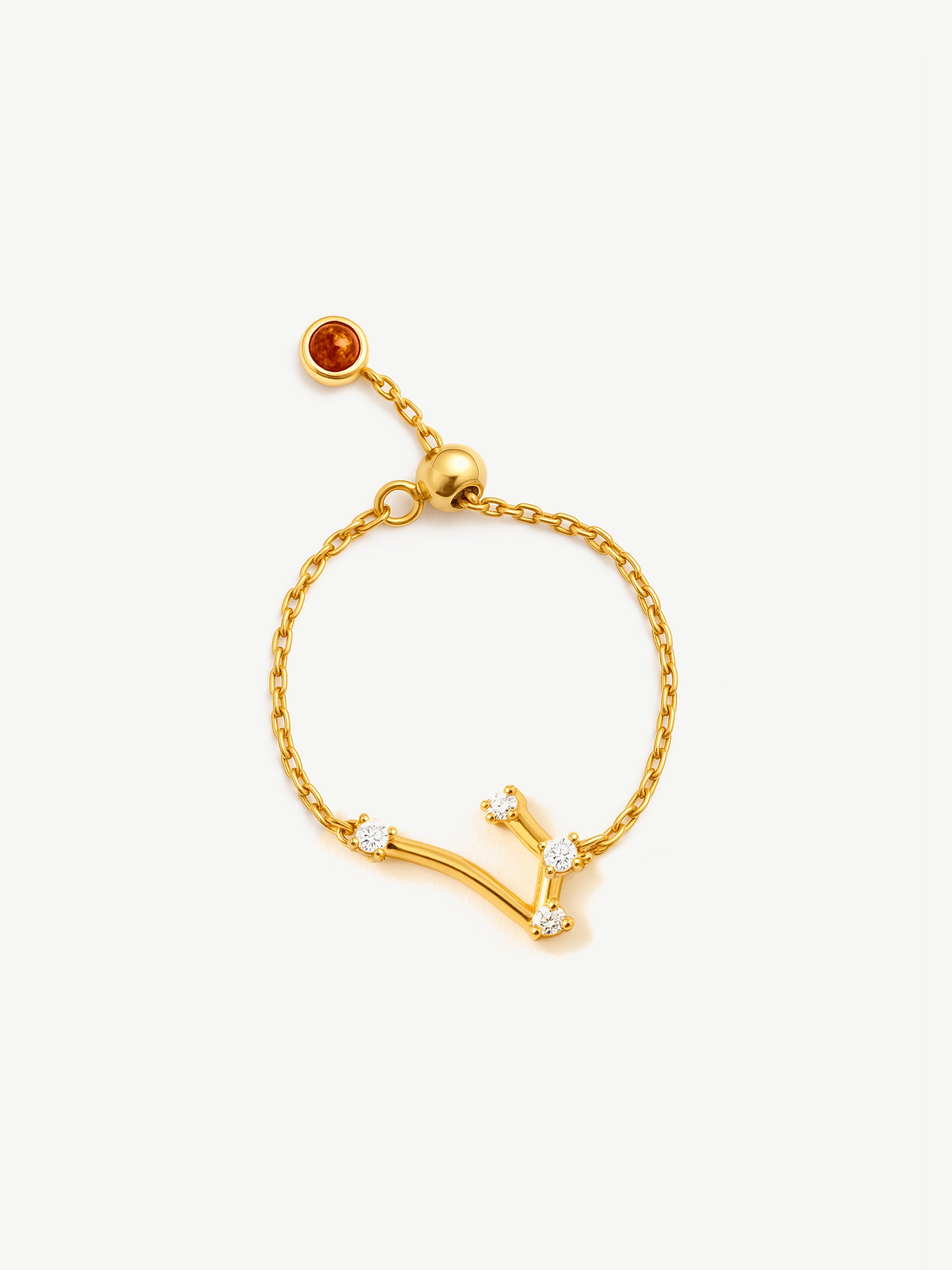 Bague chaîne réglable en or avec constellation