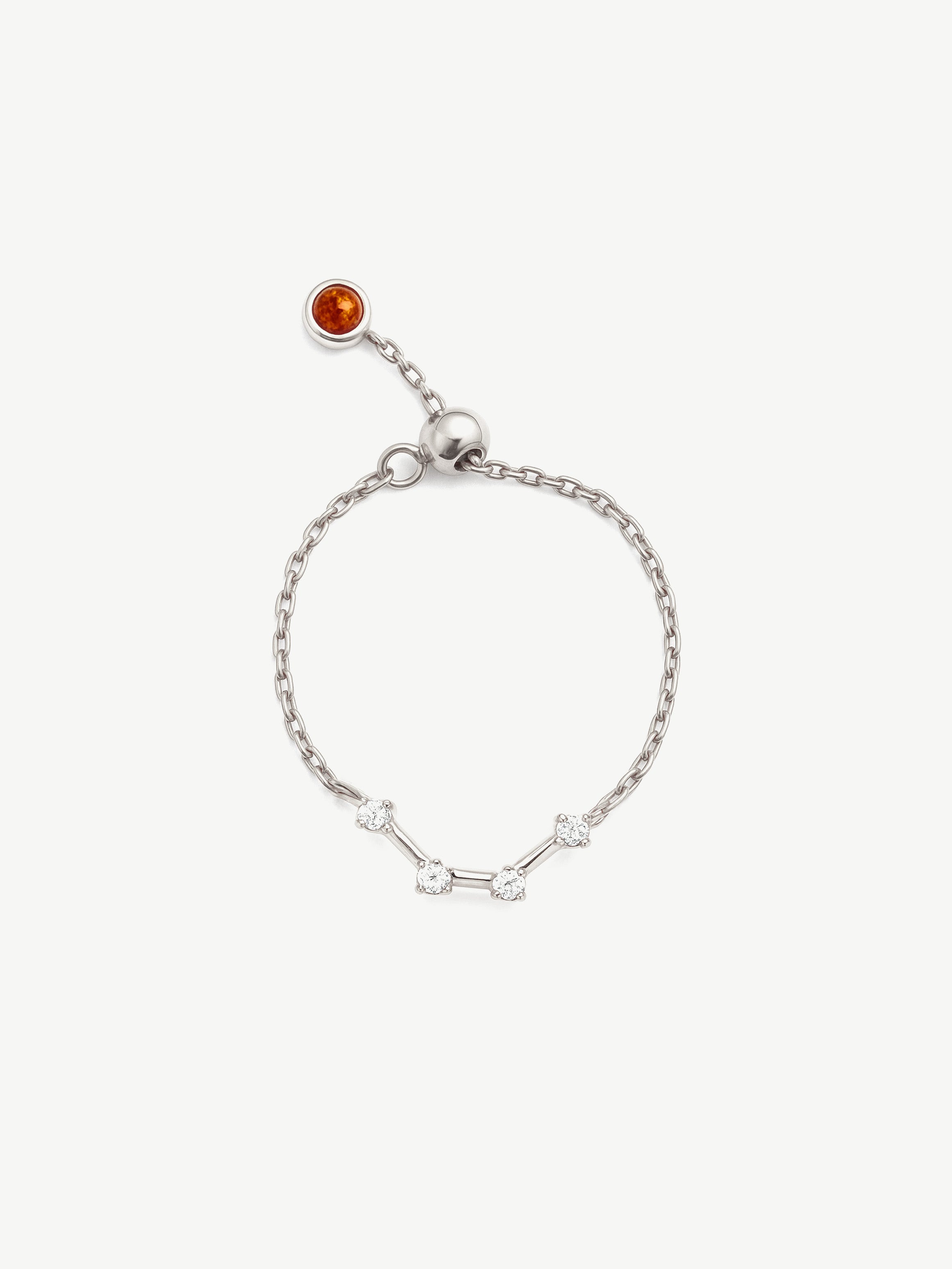 Bague chaîne réglable en or avec constellation