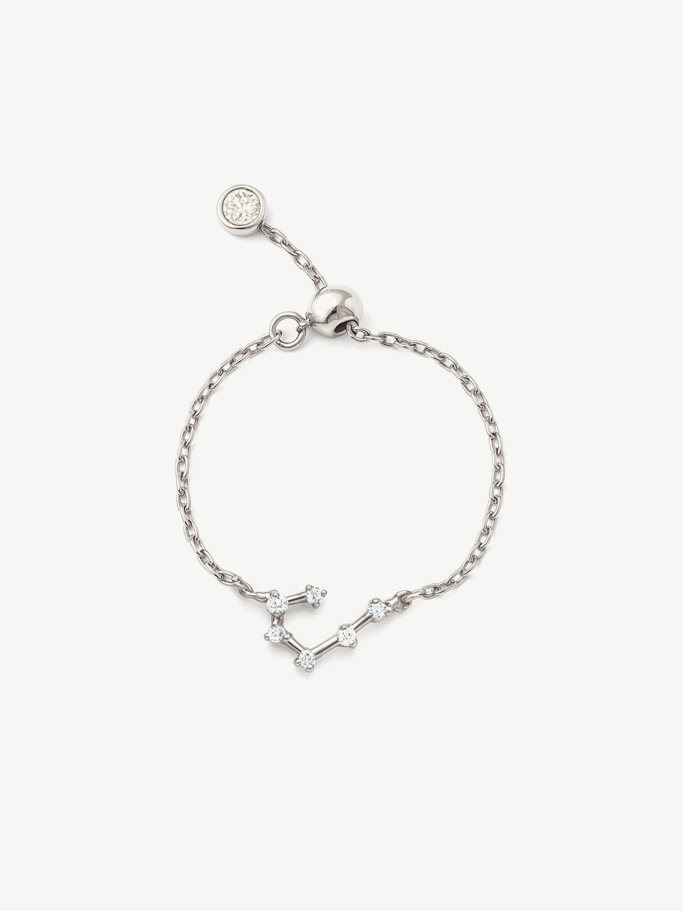 Bague chaîne réglable en or avec constellation