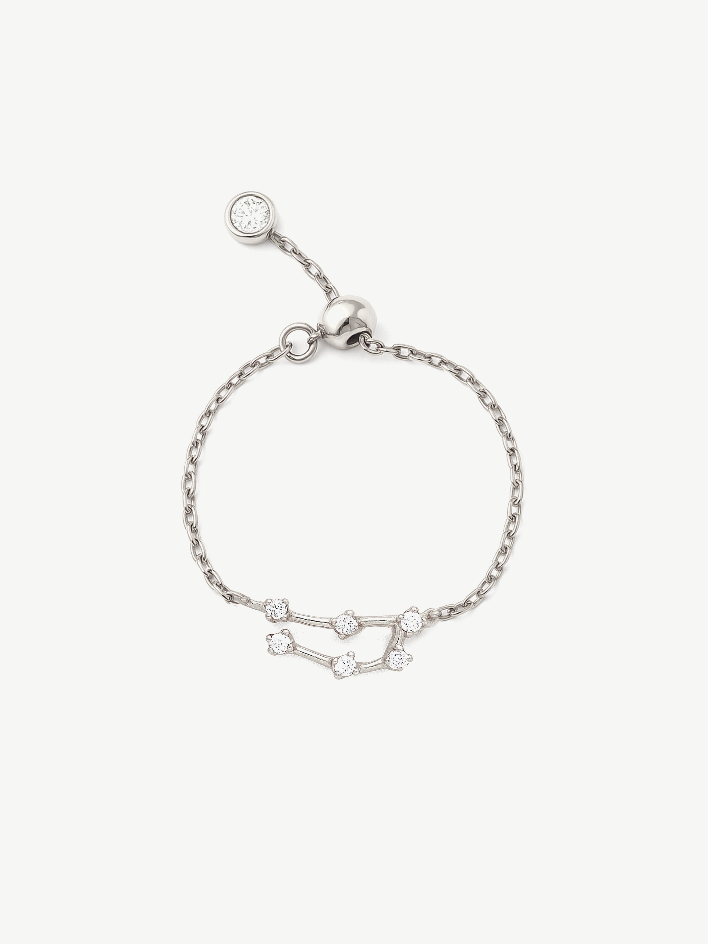 Bague chaîne réglable en or avec constellation