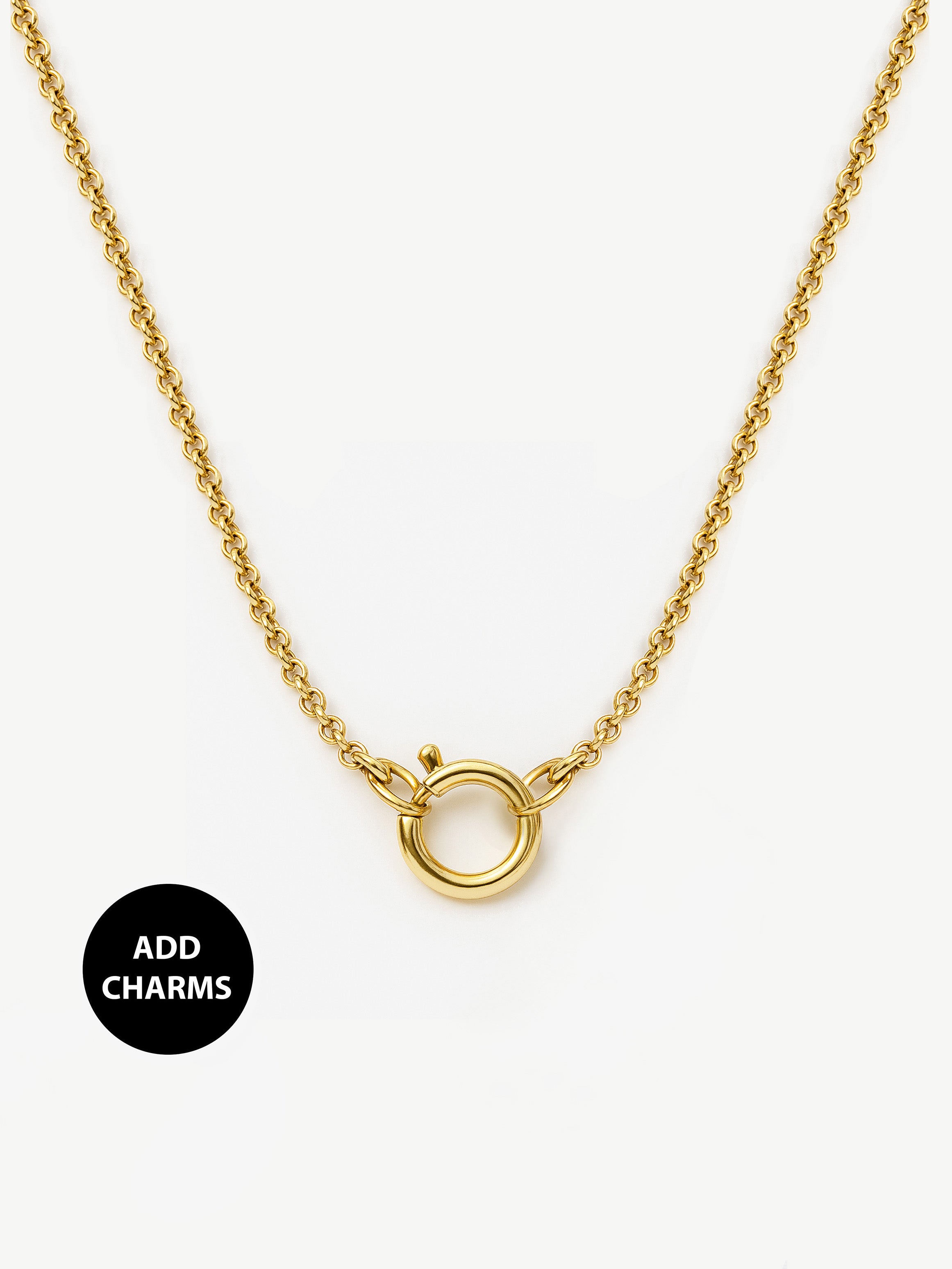 Collier chaîne rolo pour breloques (fermoir en Q)