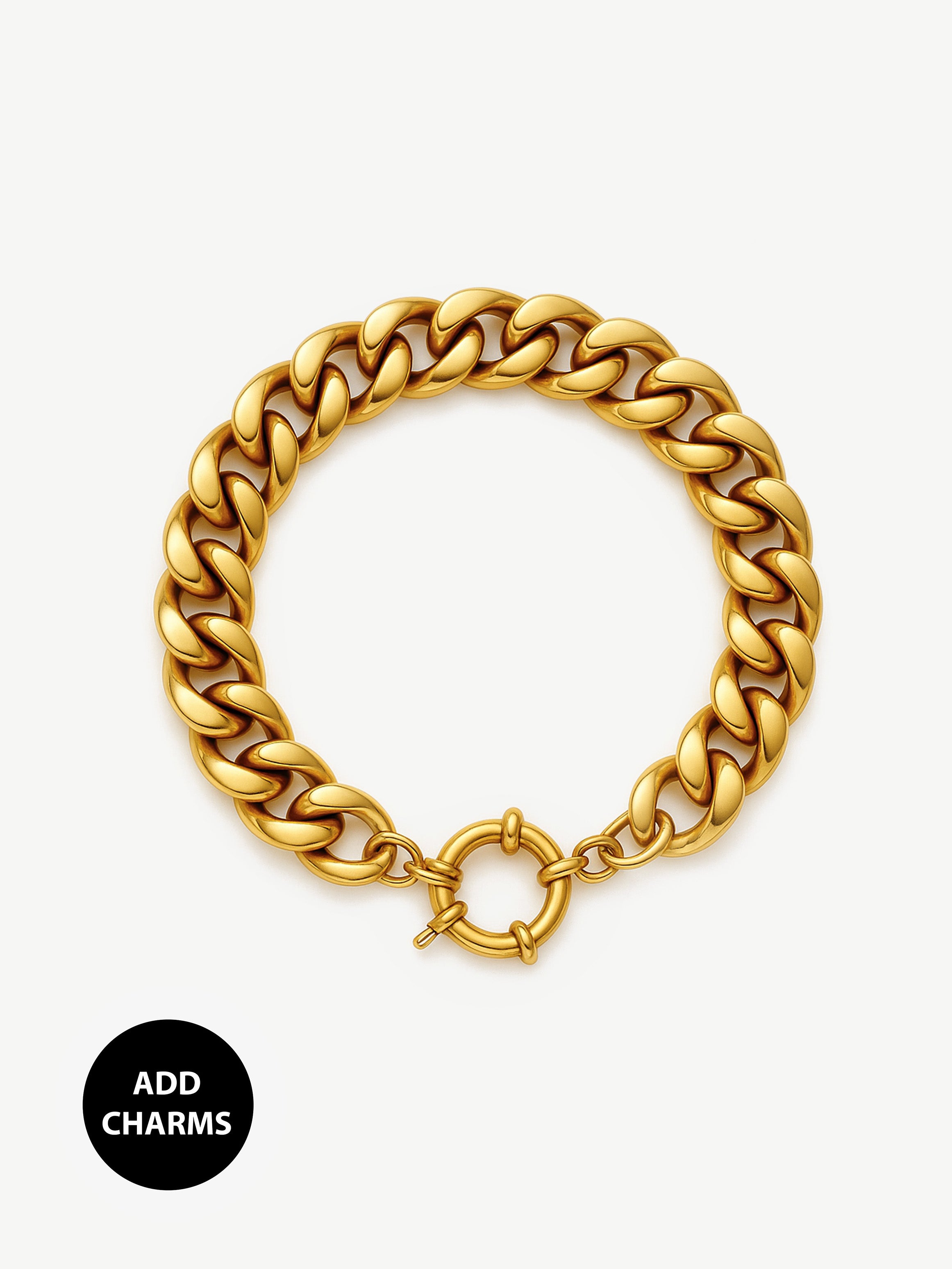 Thick Curb Chain Bracelet For Charms