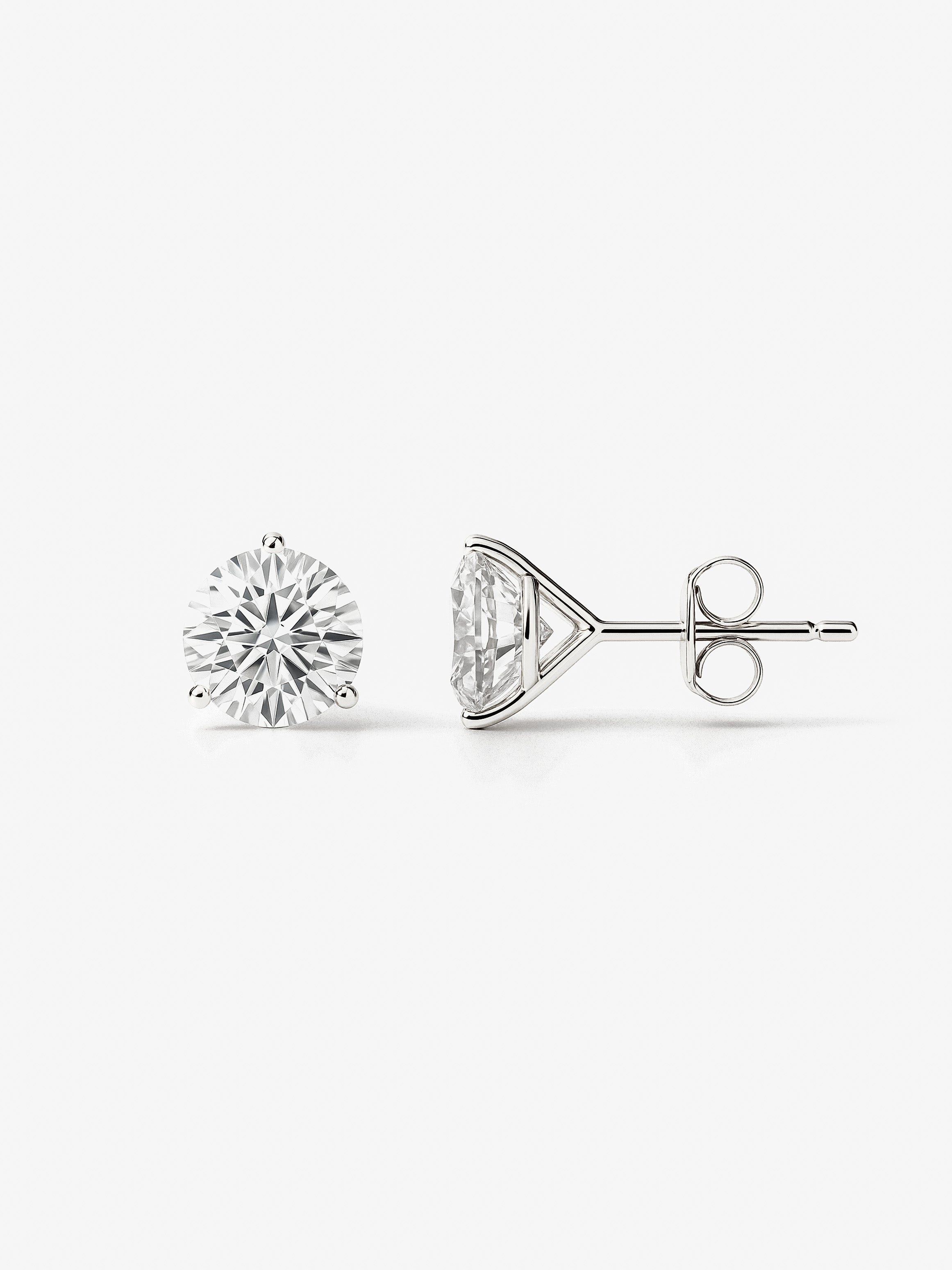 Round Diamond Simulant Stud Earrings