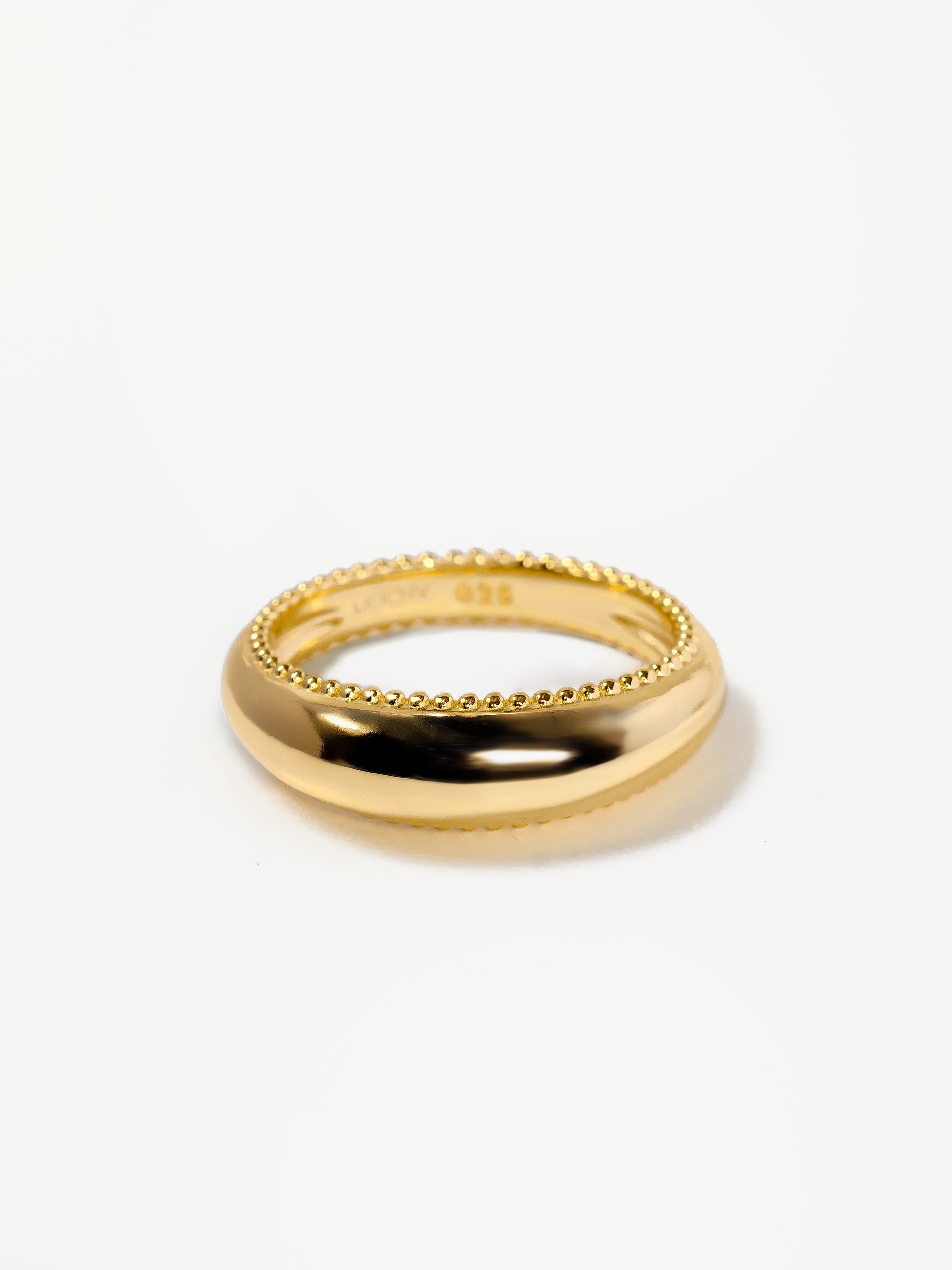 Bague dôme incurvée en or - Sphère