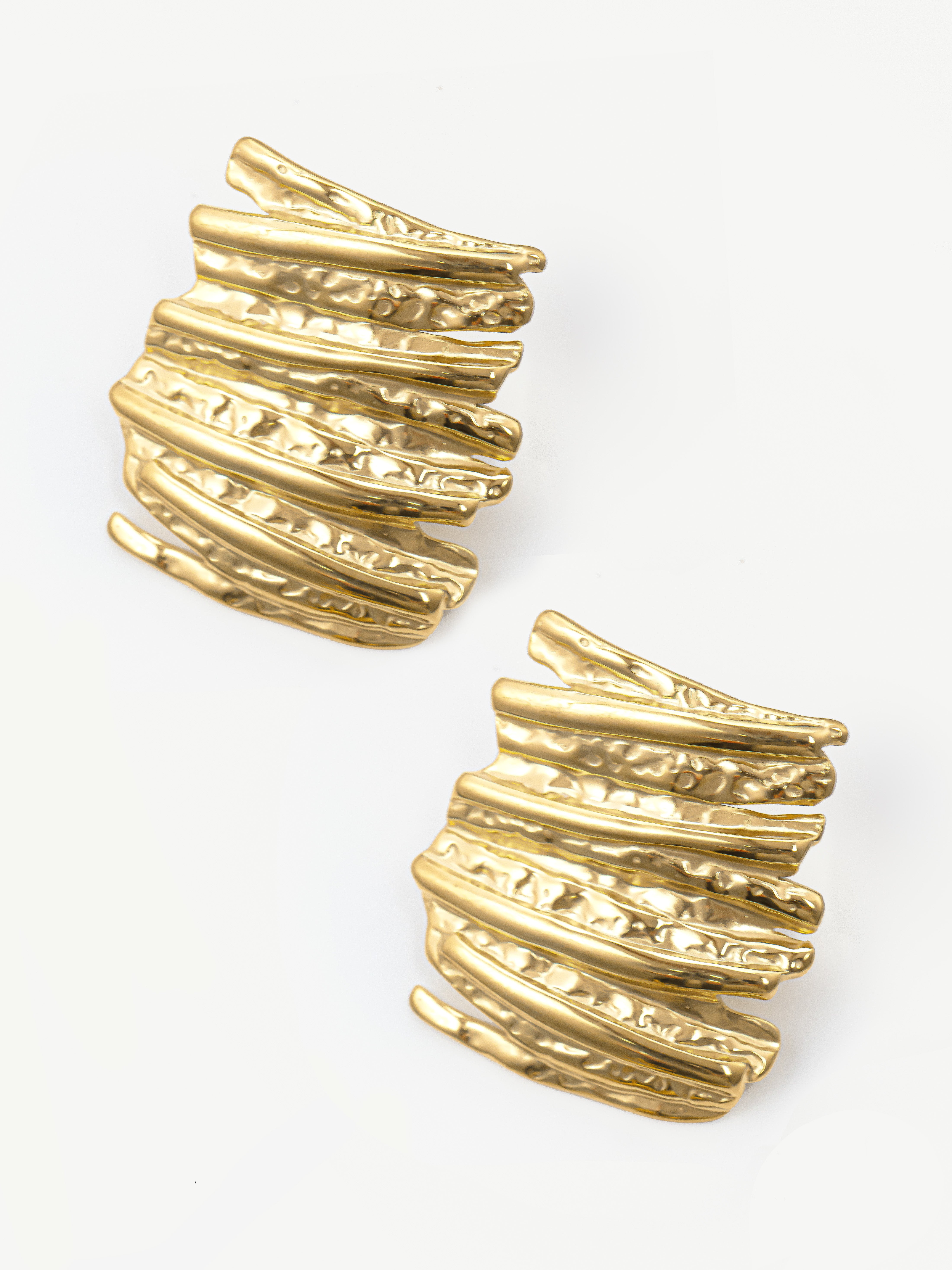 Boucles d'oreilles à tige rectangulaires texturées