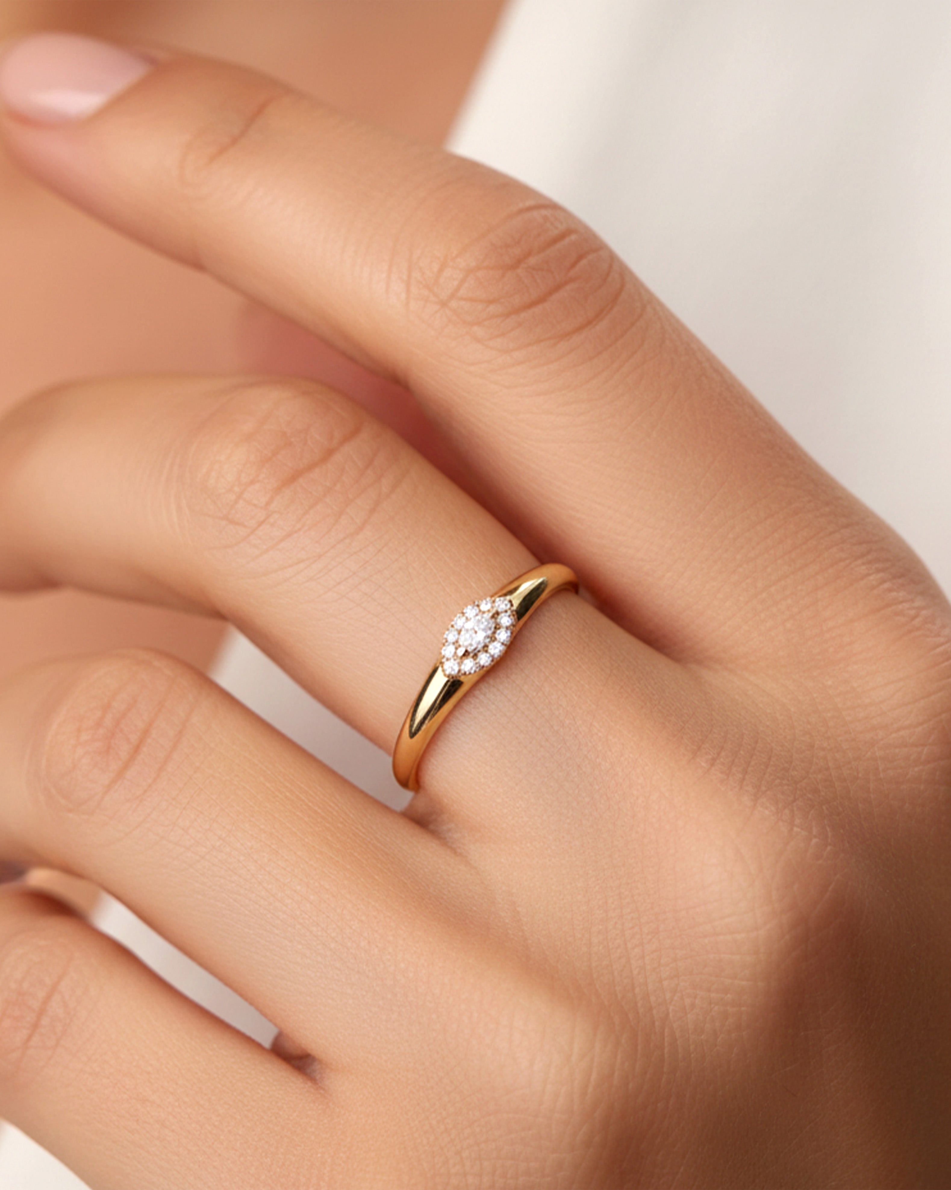 Oval Signet Ring With Evil Eye