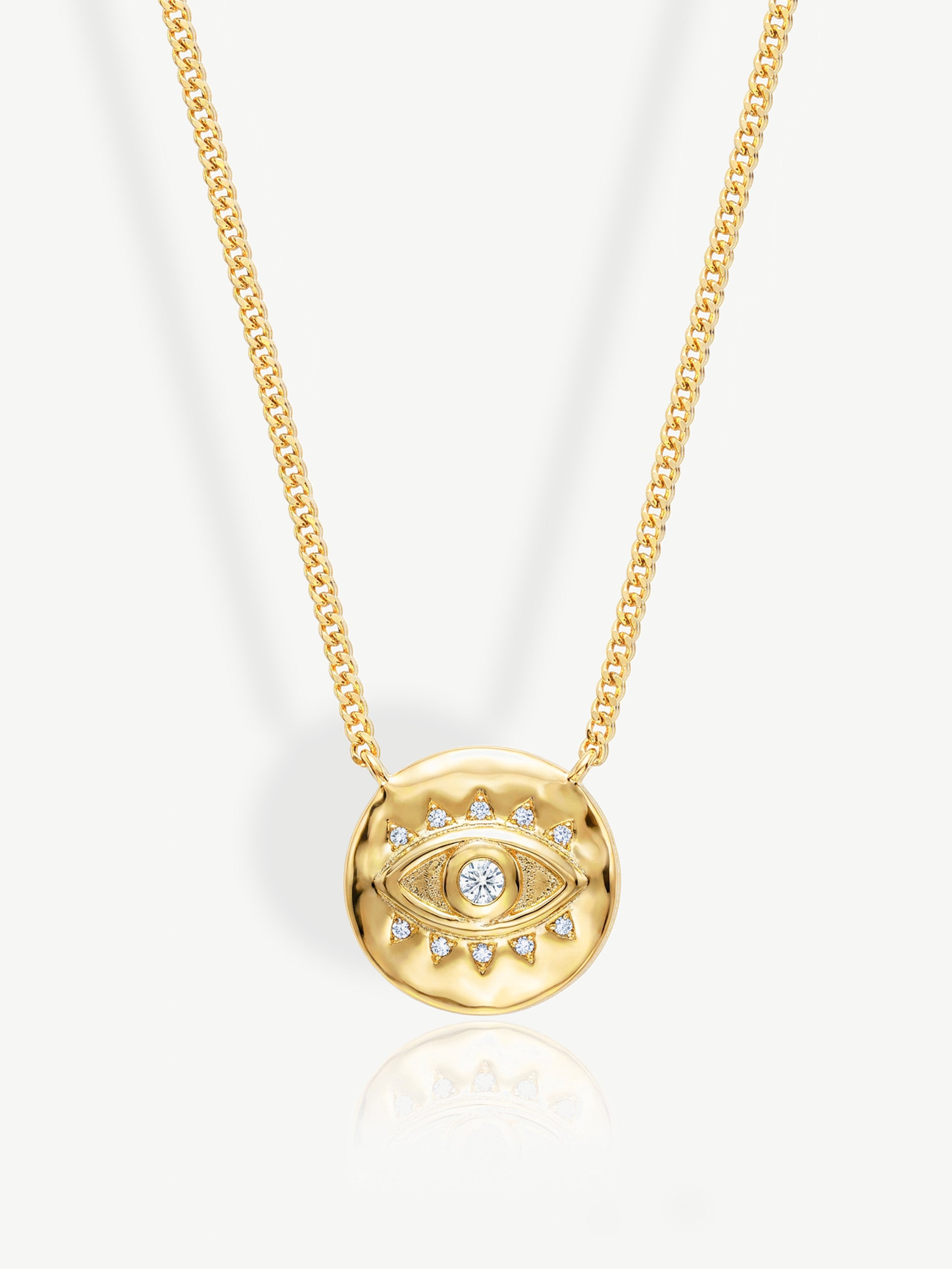 Necklace With Evil Eye Coin Pendant