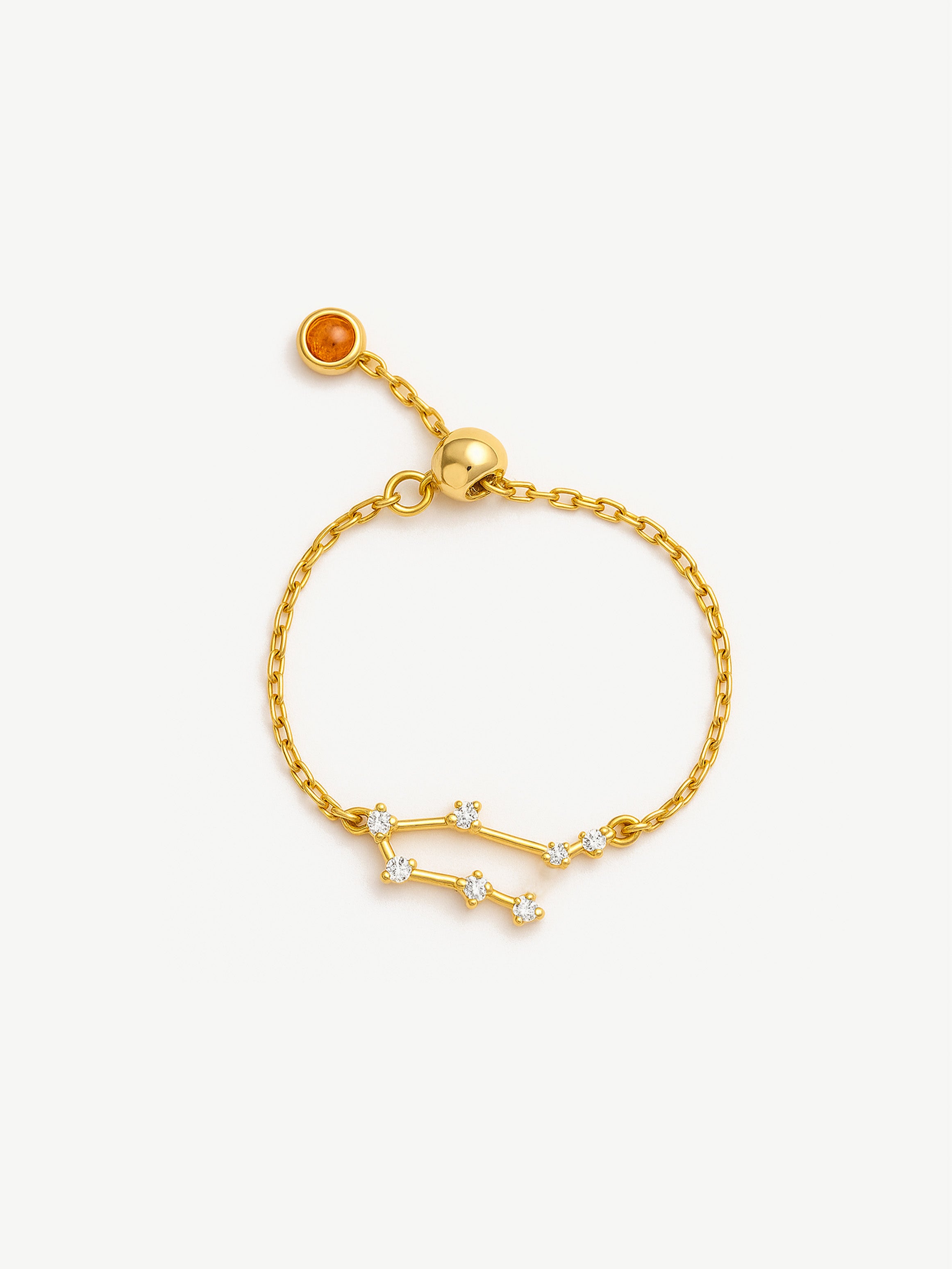 Bague chaîne réglable en or avec constellation