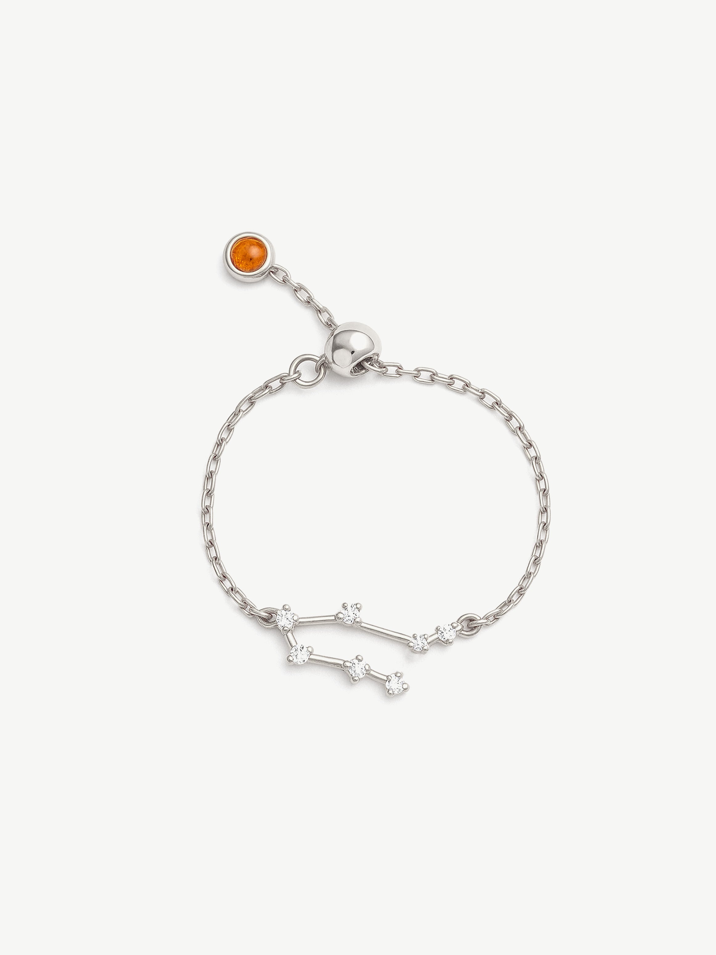 Bague chaîne réglable en or avec constellation