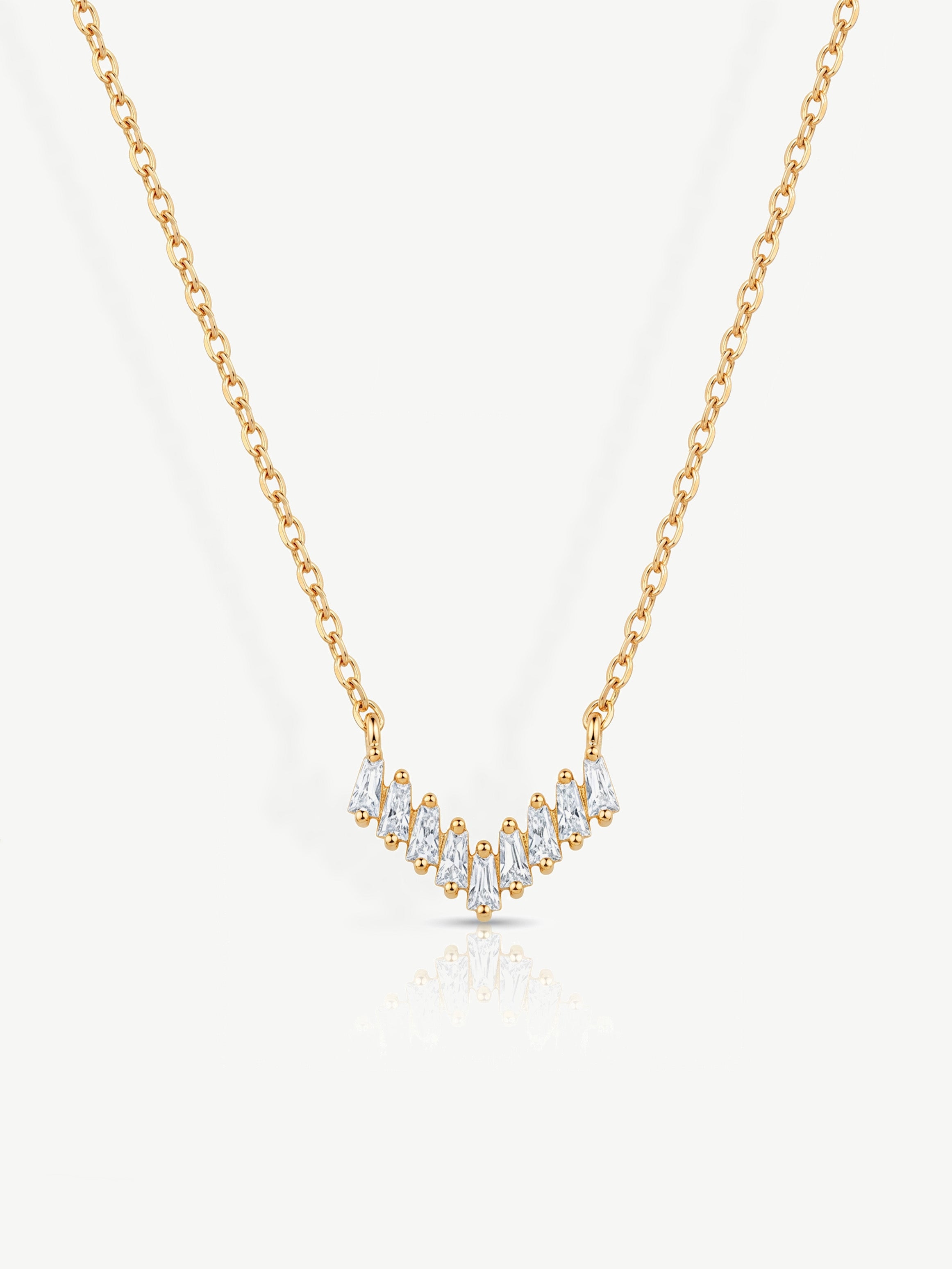 Dainty Baguette Bar Necklace