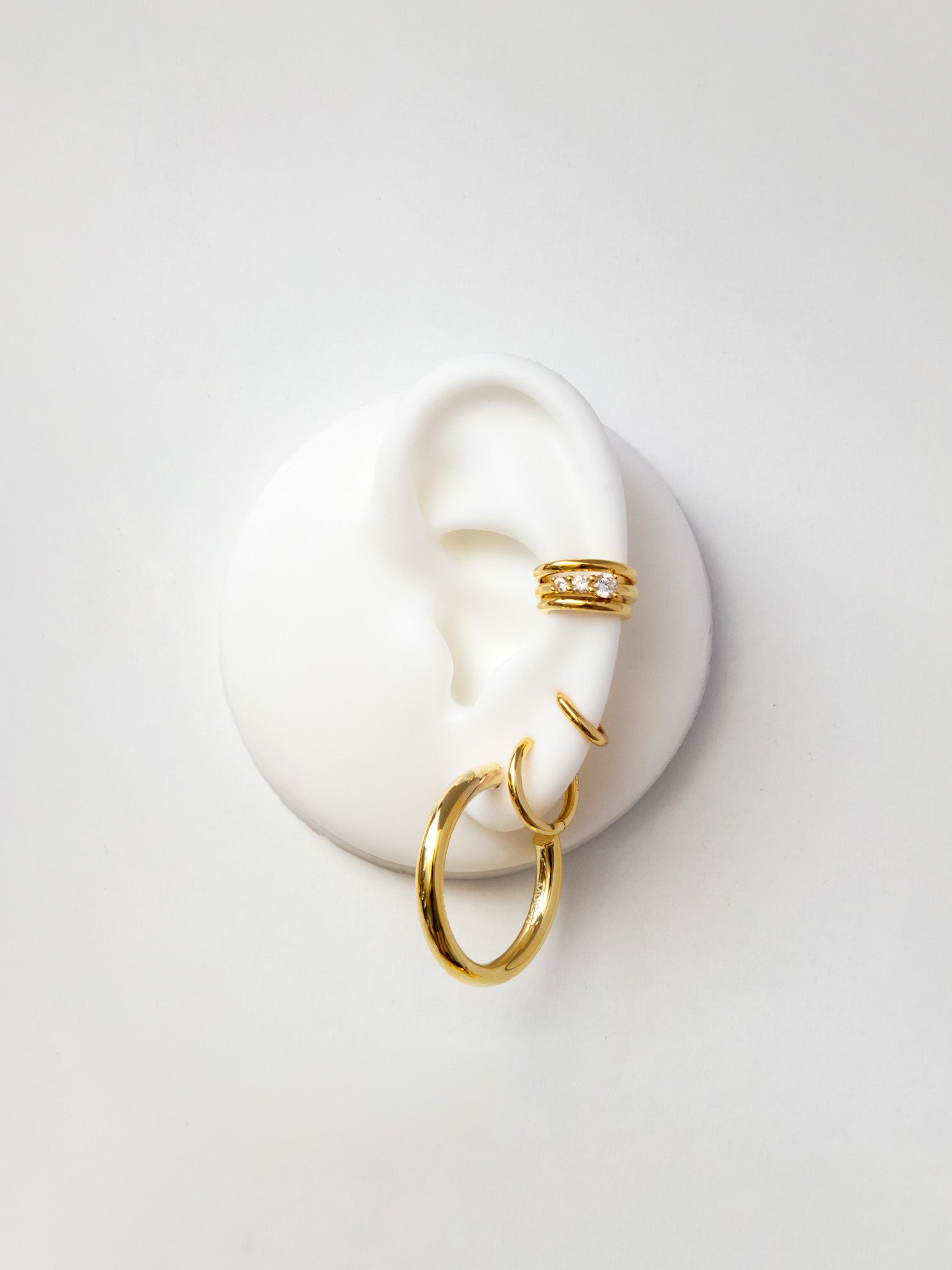 Boucles d'oreilles trois pierres - Paire