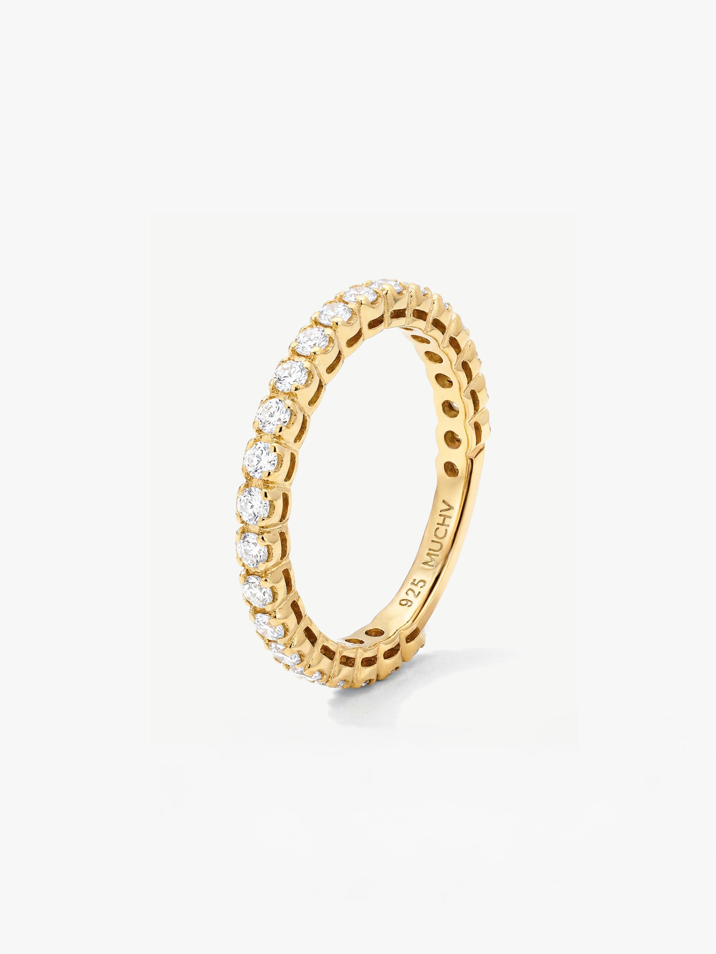 Thin Ring For Stacking With Scalloped Round Stones