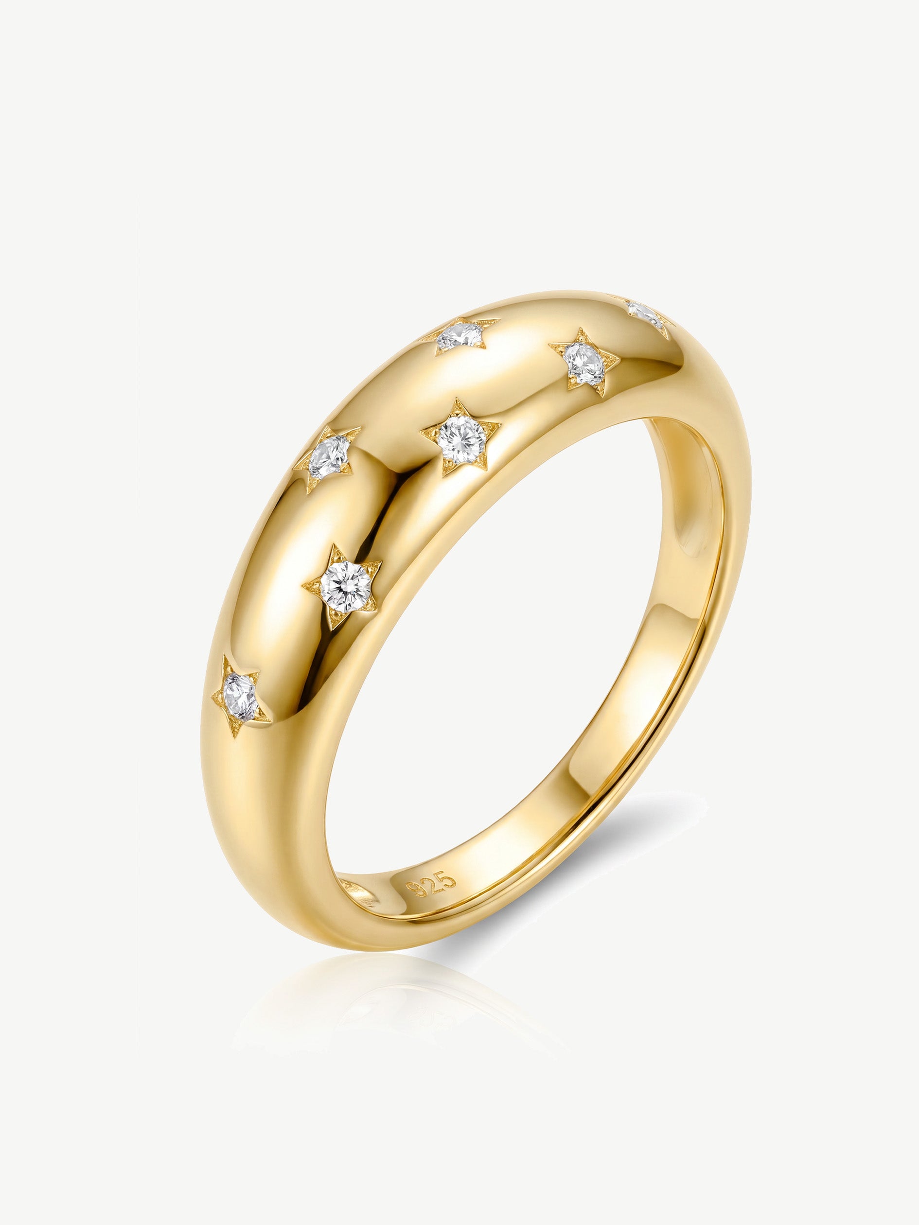 Moissanite Star Dome Ring