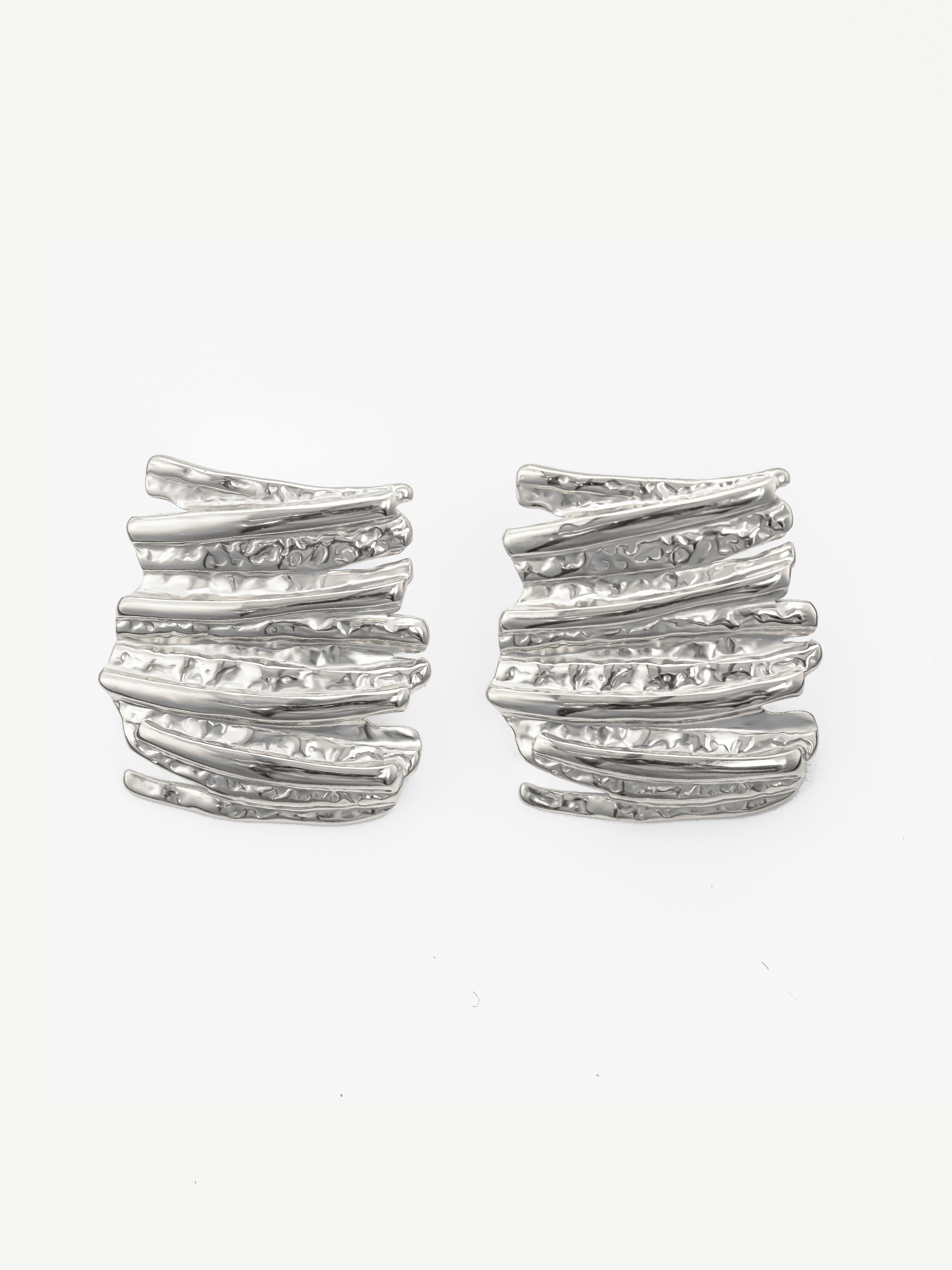 Boucles d'oreilles à tige rectangulaires texturées