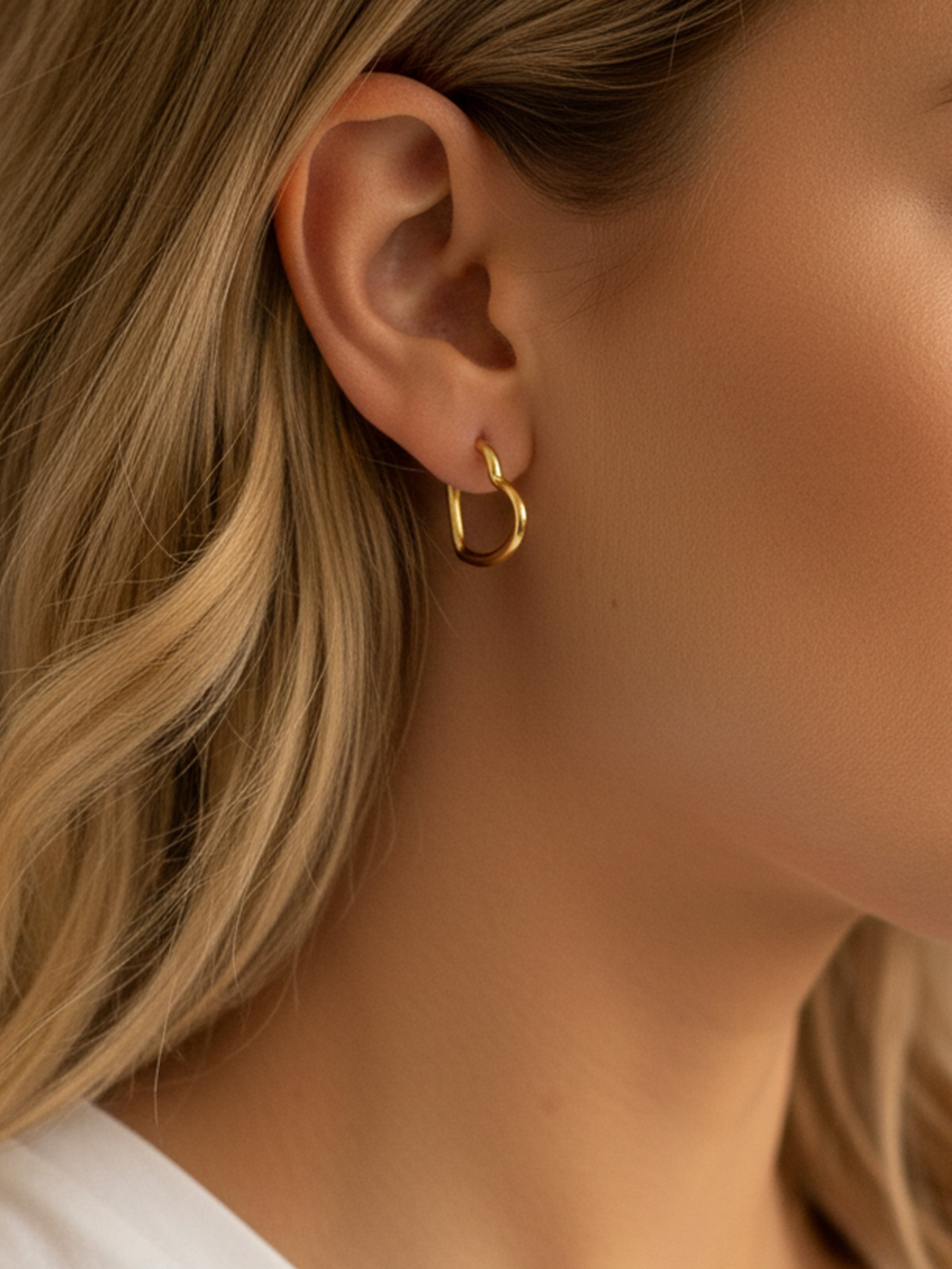 Heart Hoop Earrings - Small