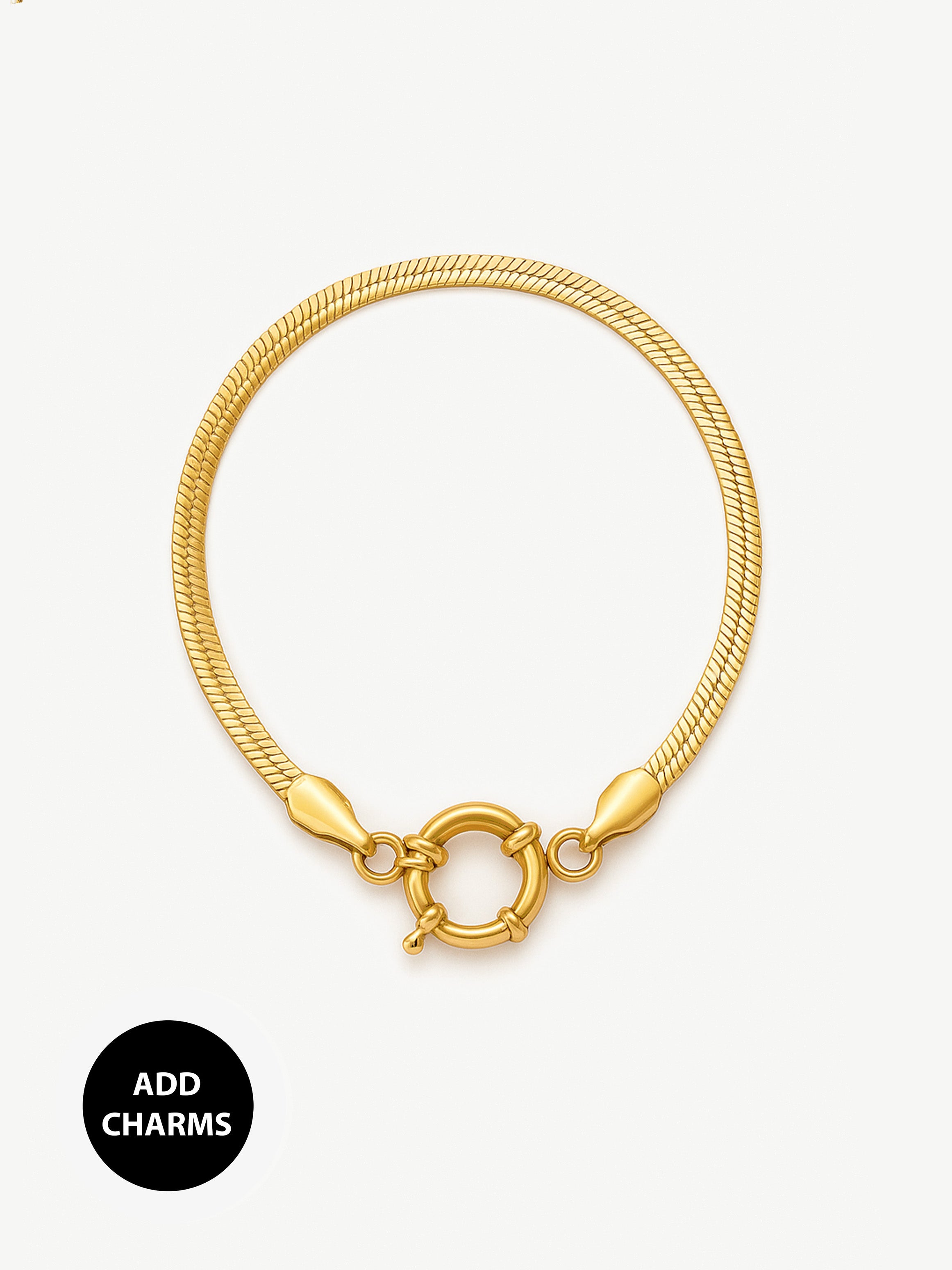 Bracelet chaîne à chevrons pour breloques