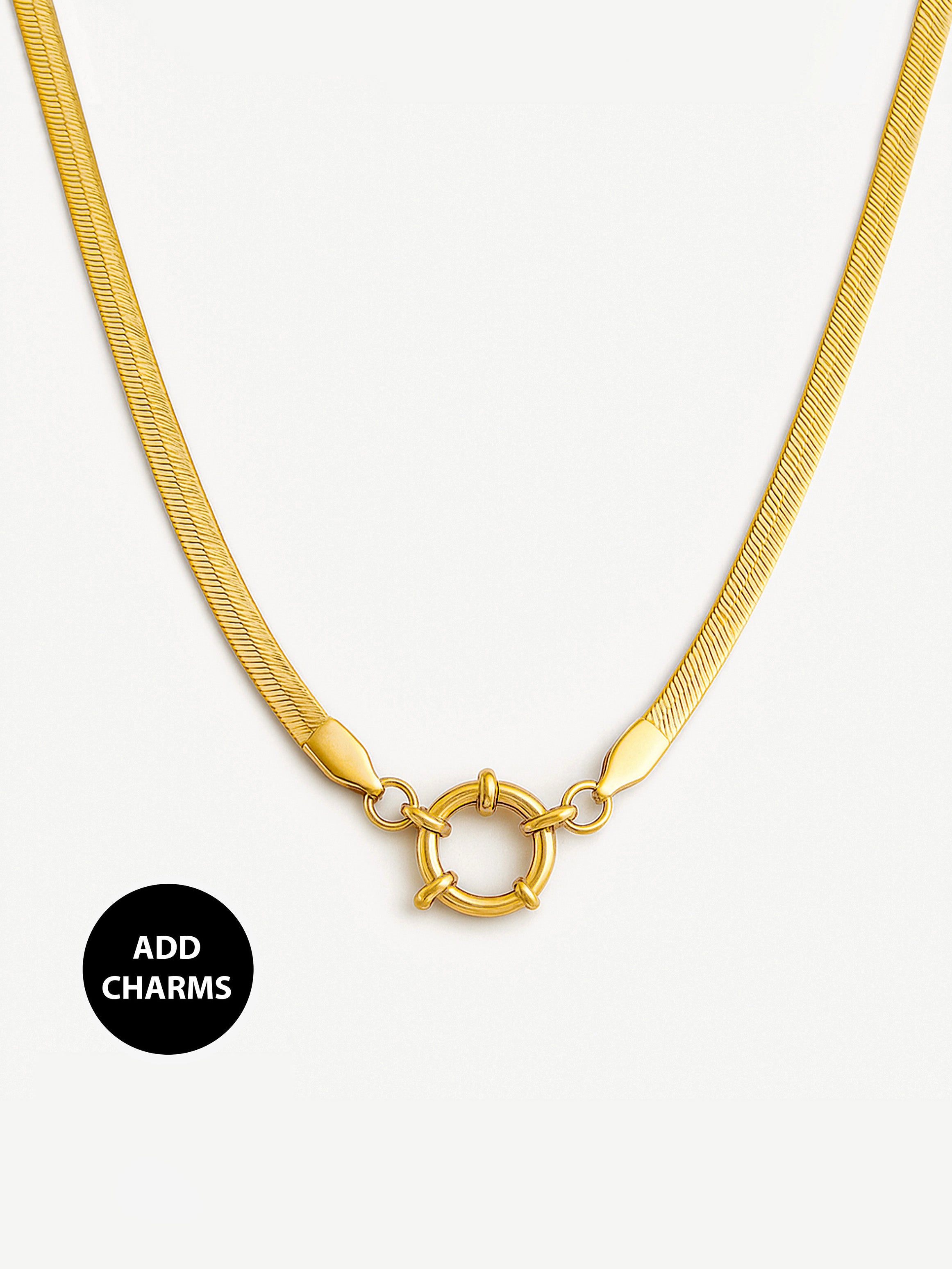 Collier ras du cou à chevrons pour breloques - 40 cm