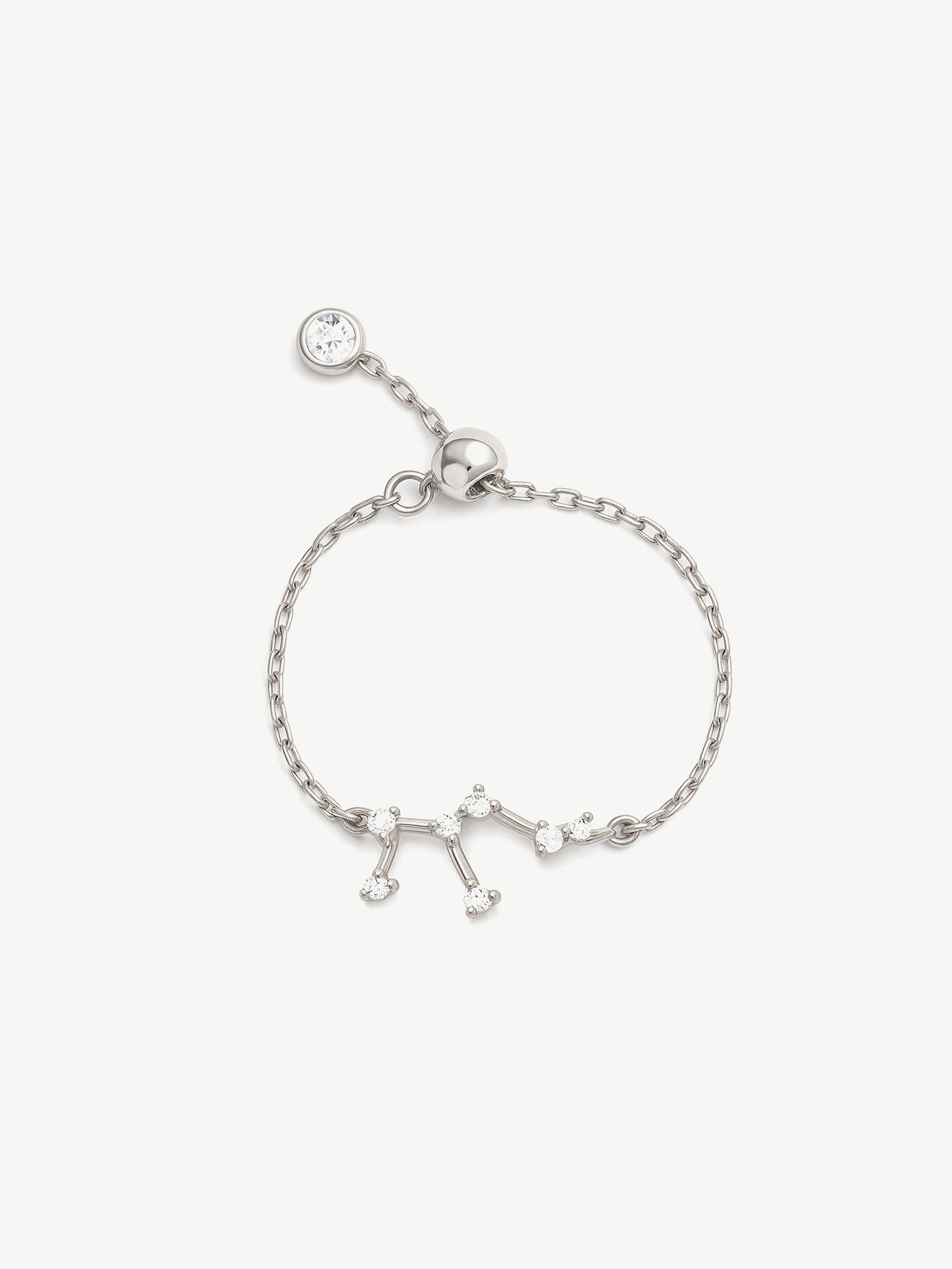 Bague chaîne réglable en or avec constellation