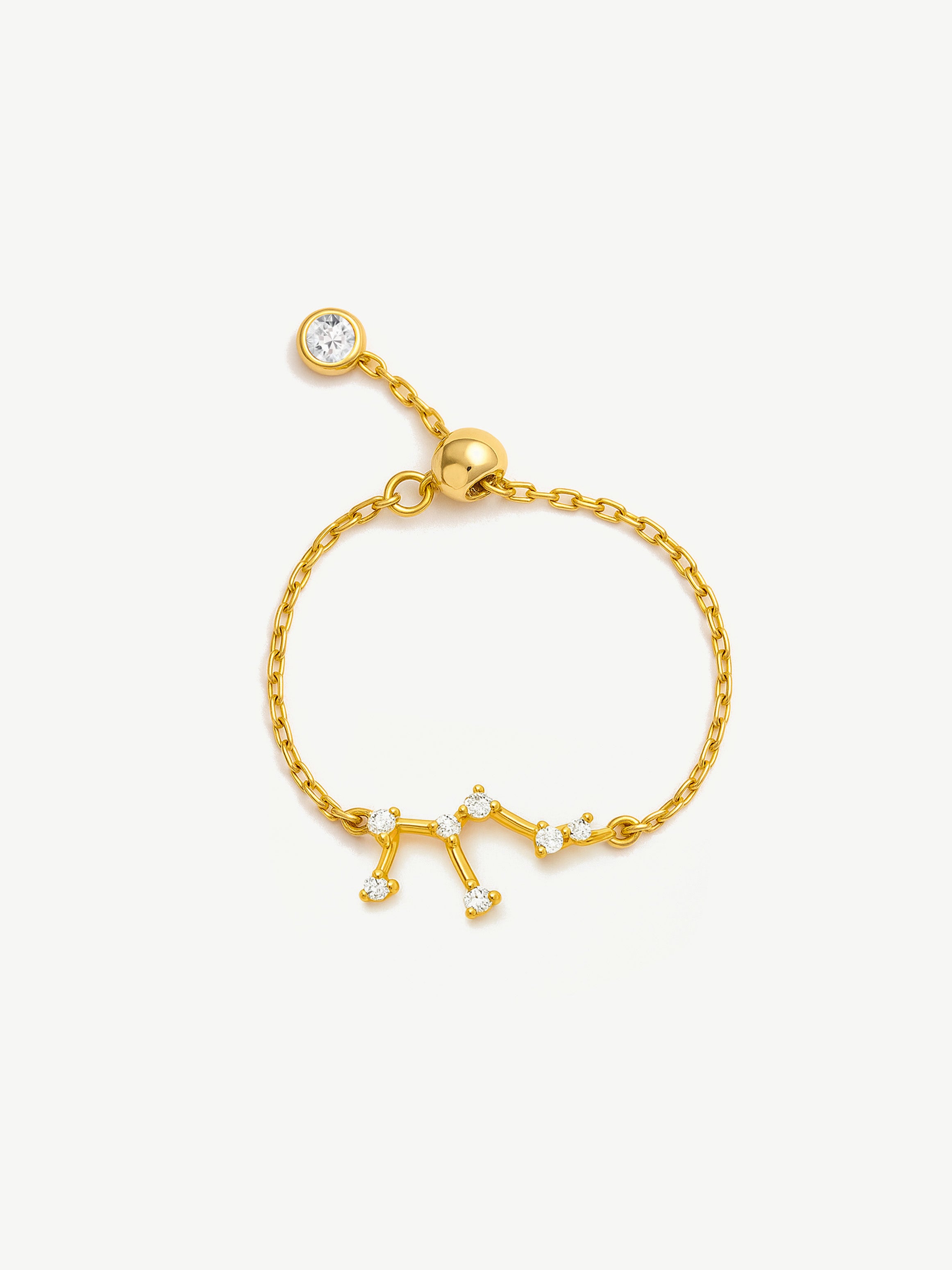 Bague chaîne réglable en or avec constellation
