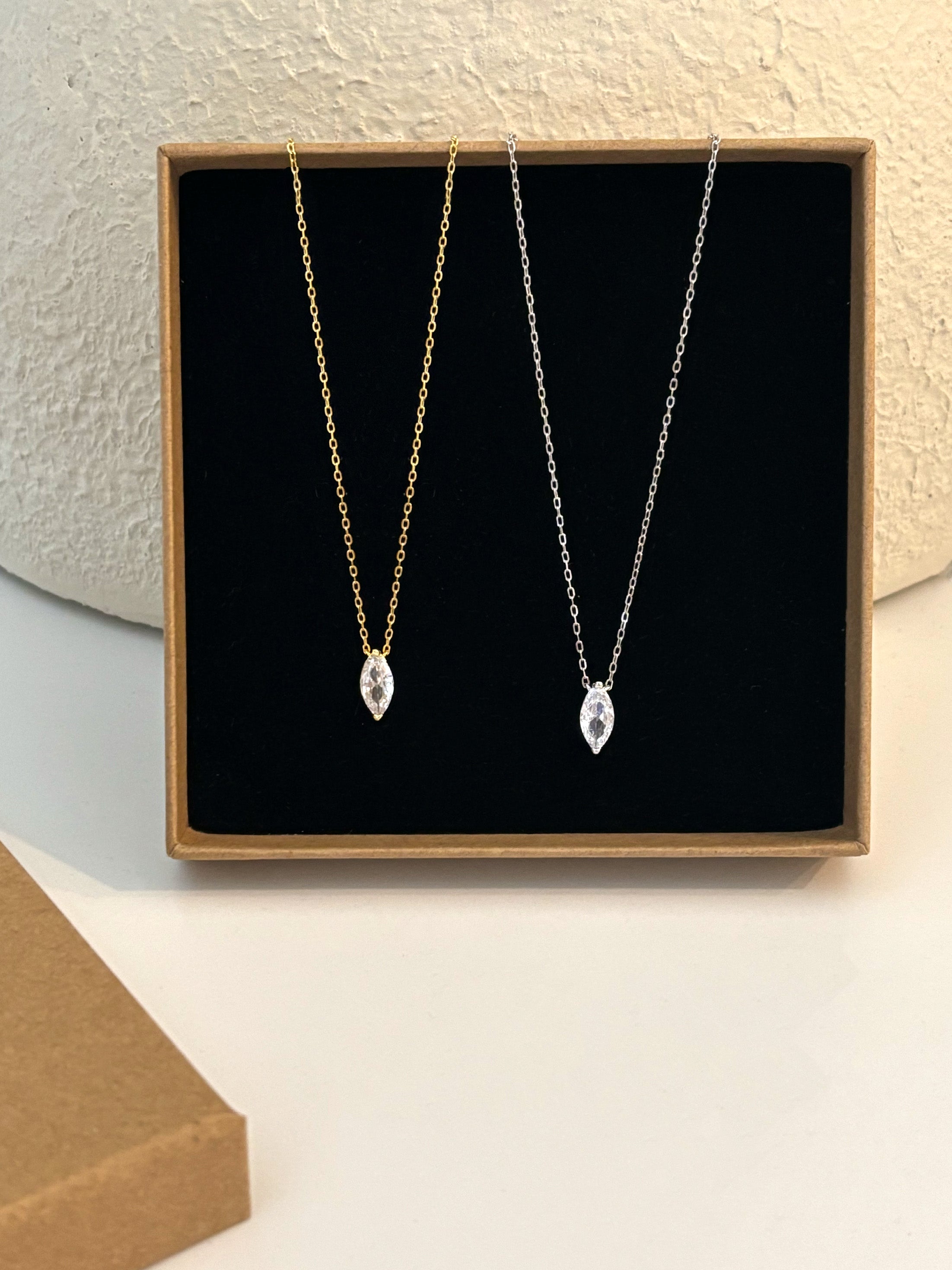 Dainty Marquise Stone Necklace