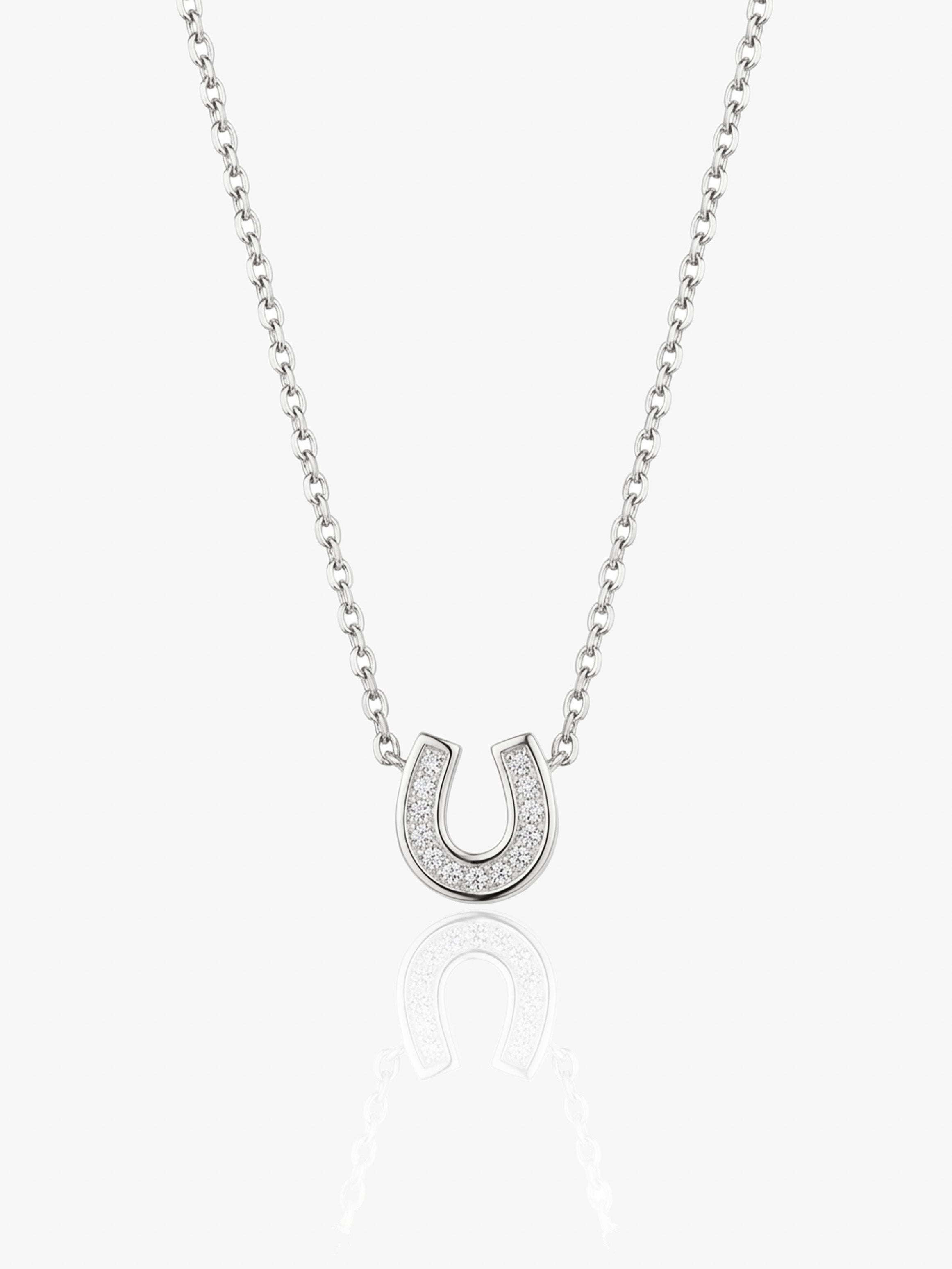 Collier délicat avec pendentif en forme de fer à cheval