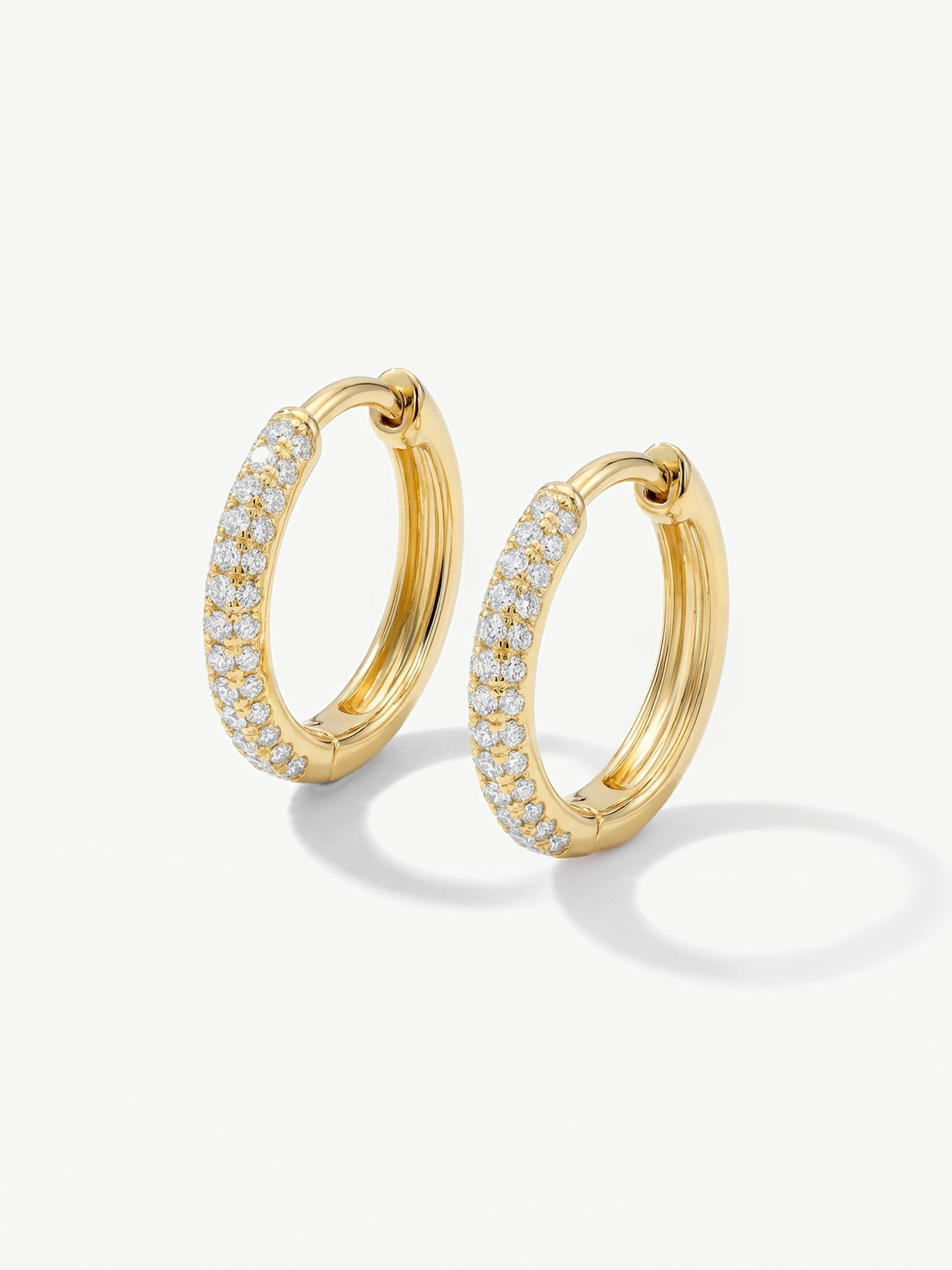 Small Hoop Earrings with Sparkling Pave Stones