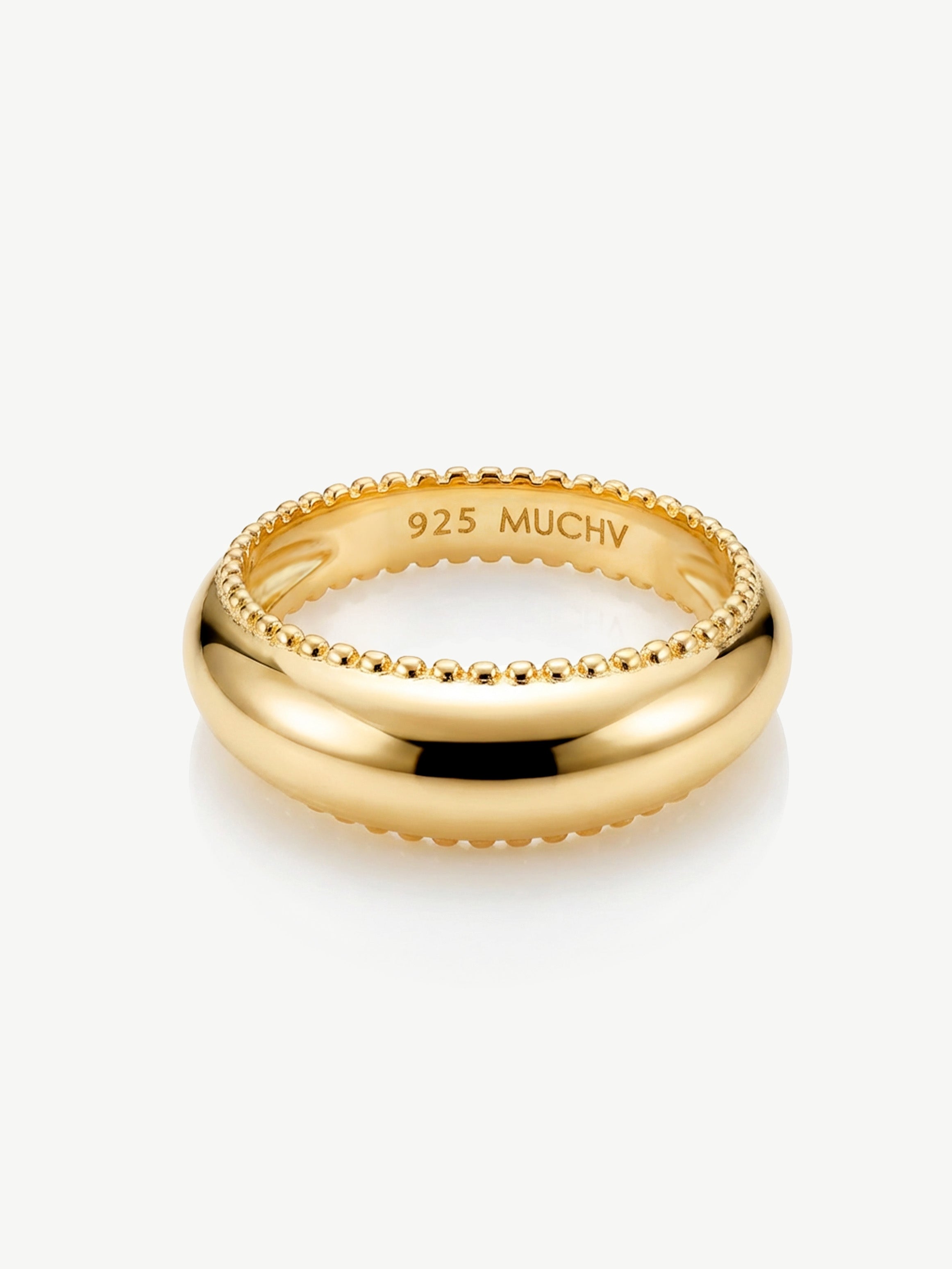 Bague dôme incurvée en or - Sphère