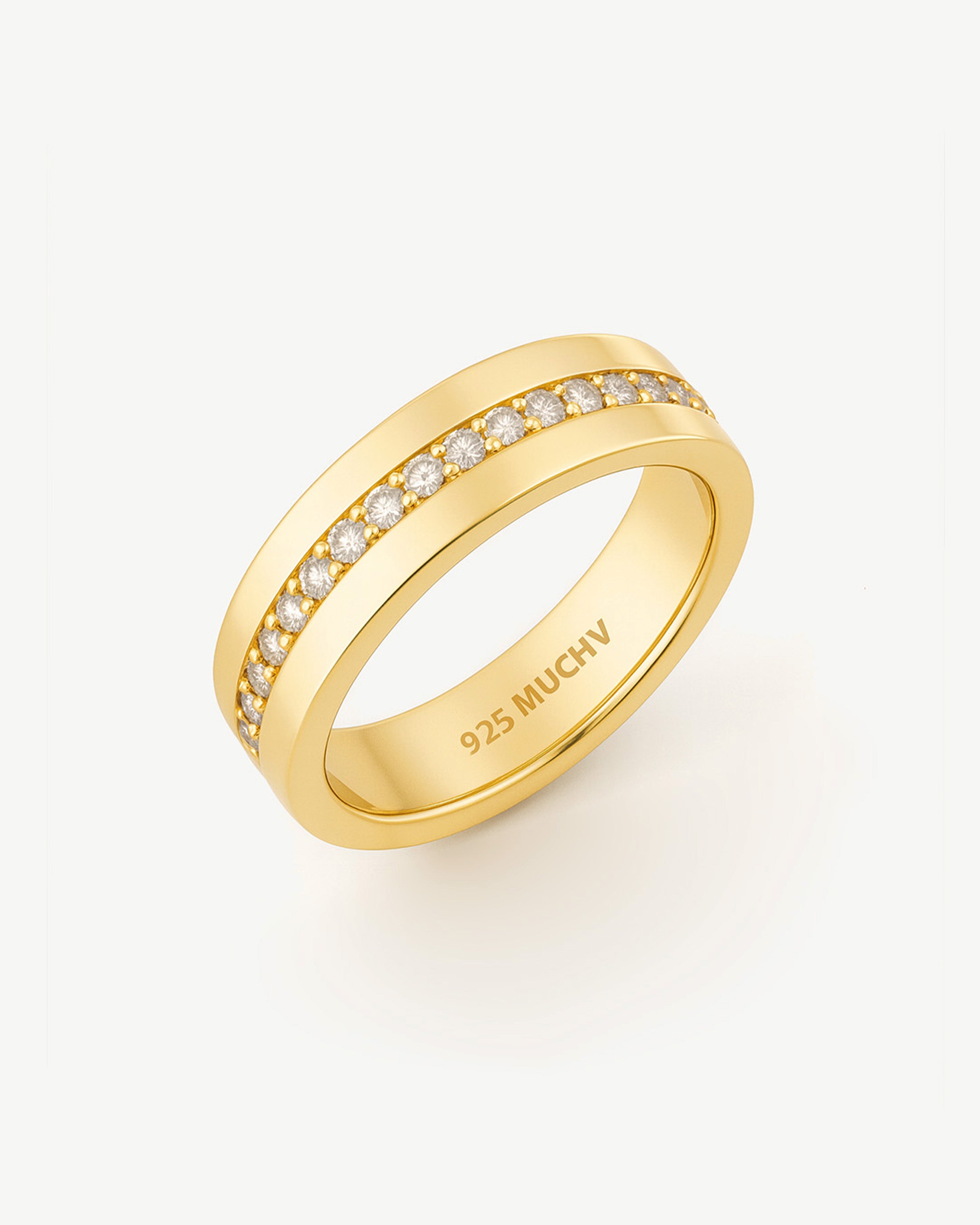 Bague épaisse pour cigare avec pierres