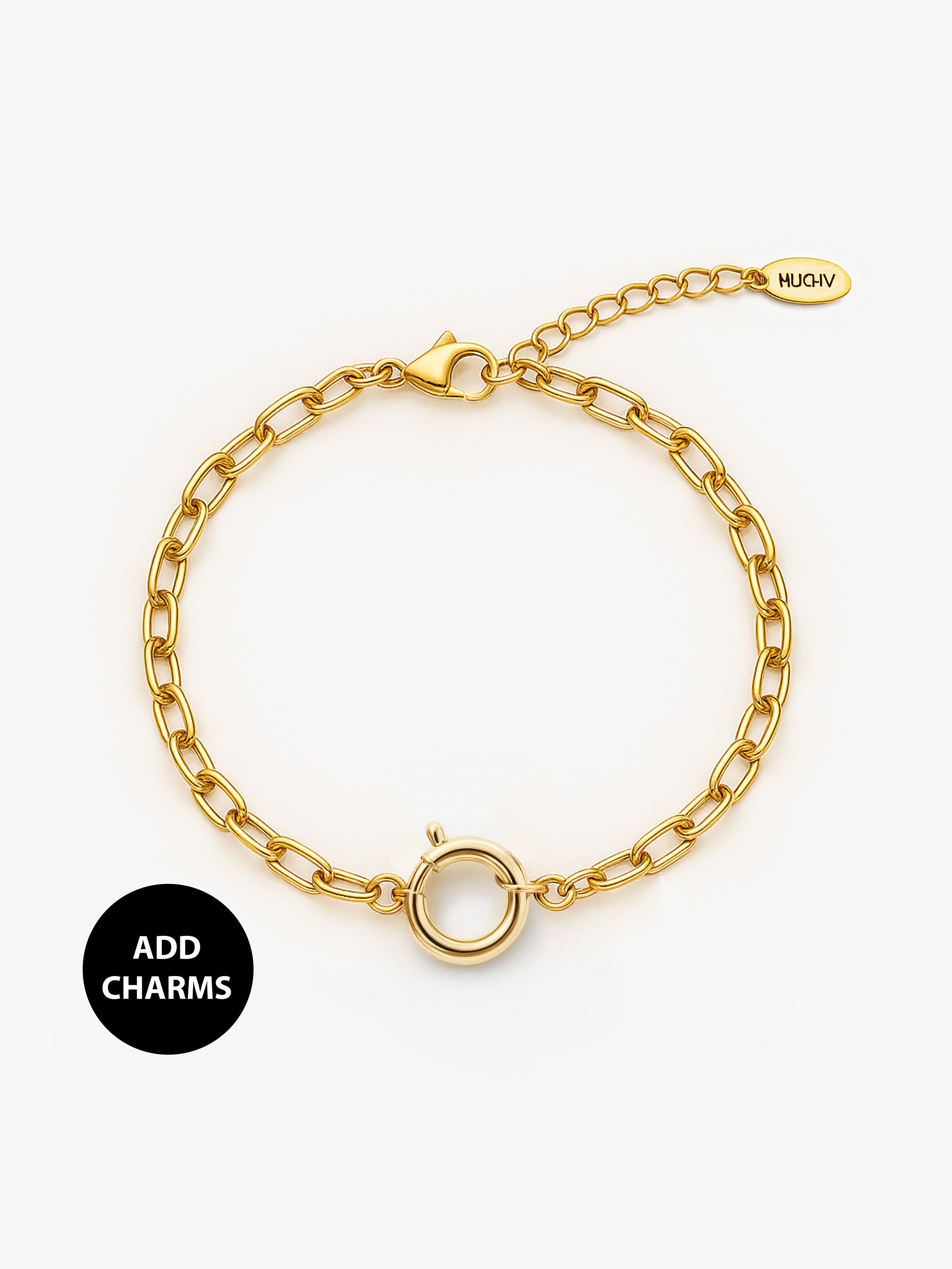 Bracelet à maillons réglable pour breloques (fermoir en Q)