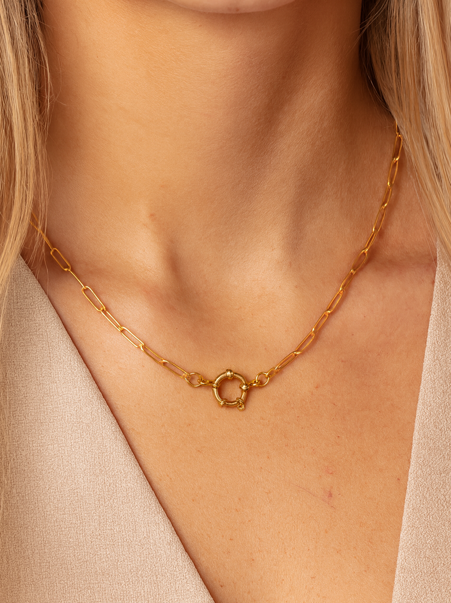 Collier à maillons pour breloques (fermoir en Q)