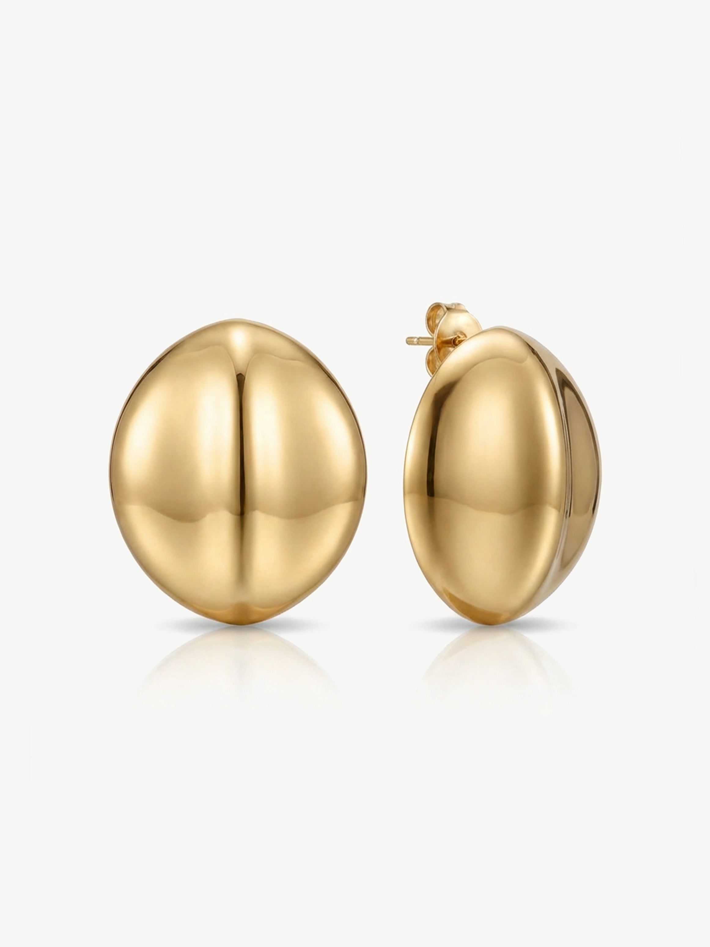 Solid Oval Stud Earrings