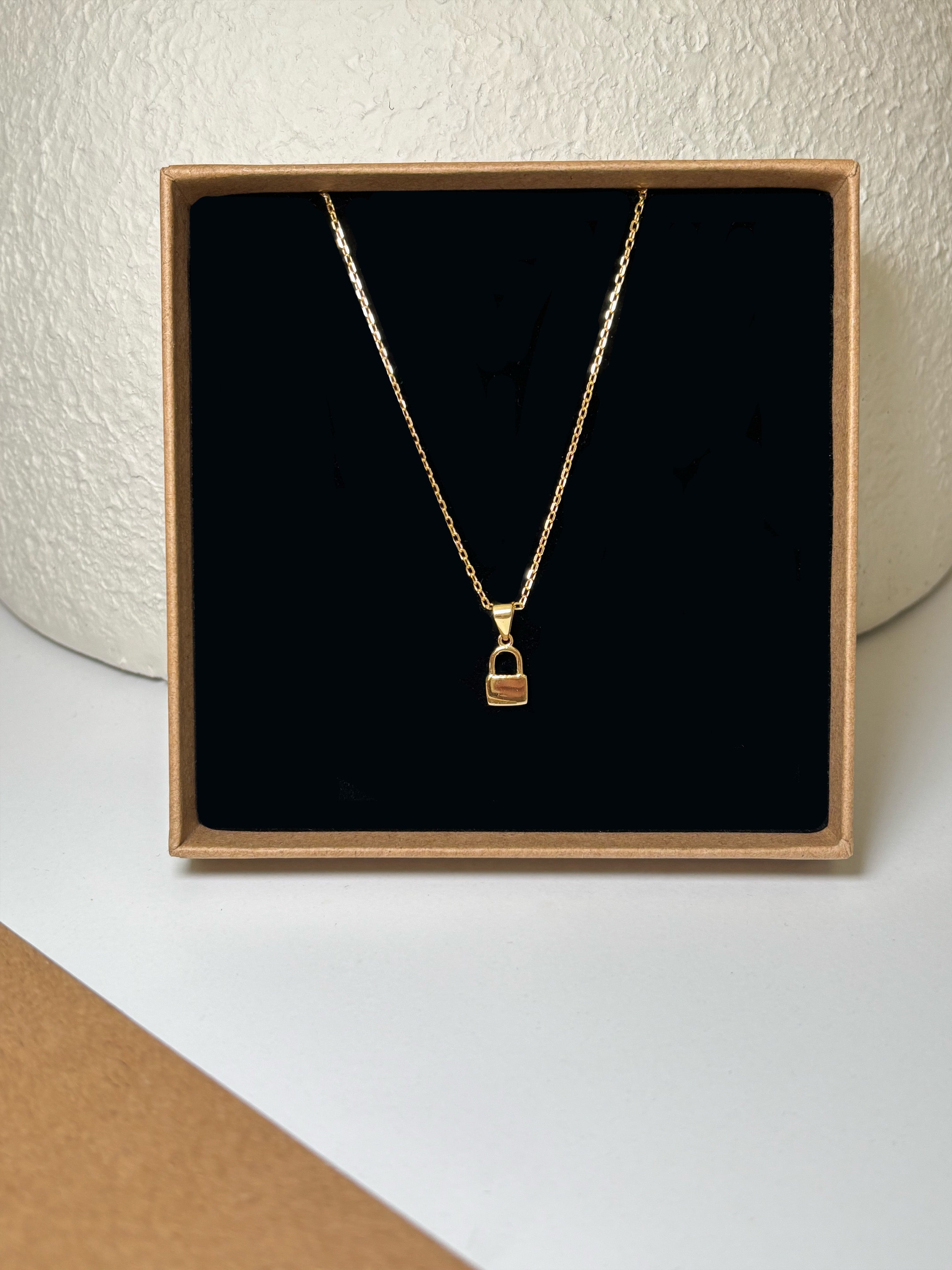 Small Padlock Pendant Necklace