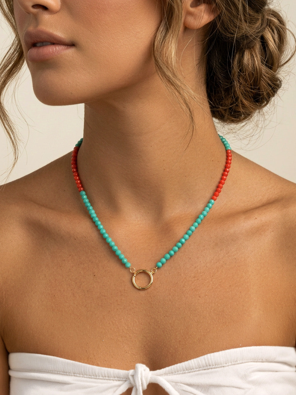 Pastel Bead Necklace For Charms (O Clasp)