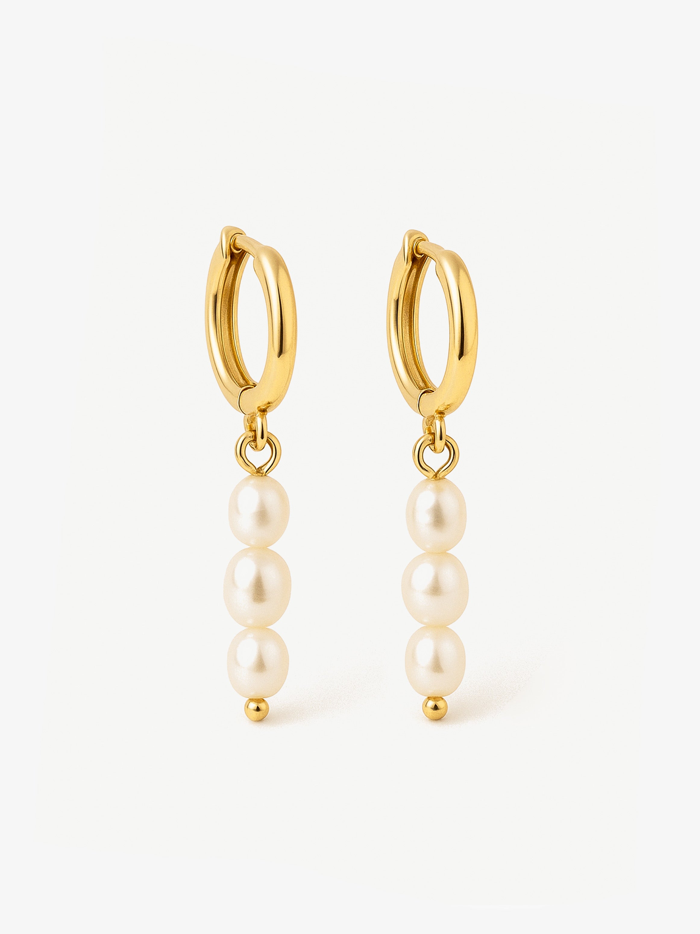 Tiny Baroque Pearl Huggie Hoop Earrings