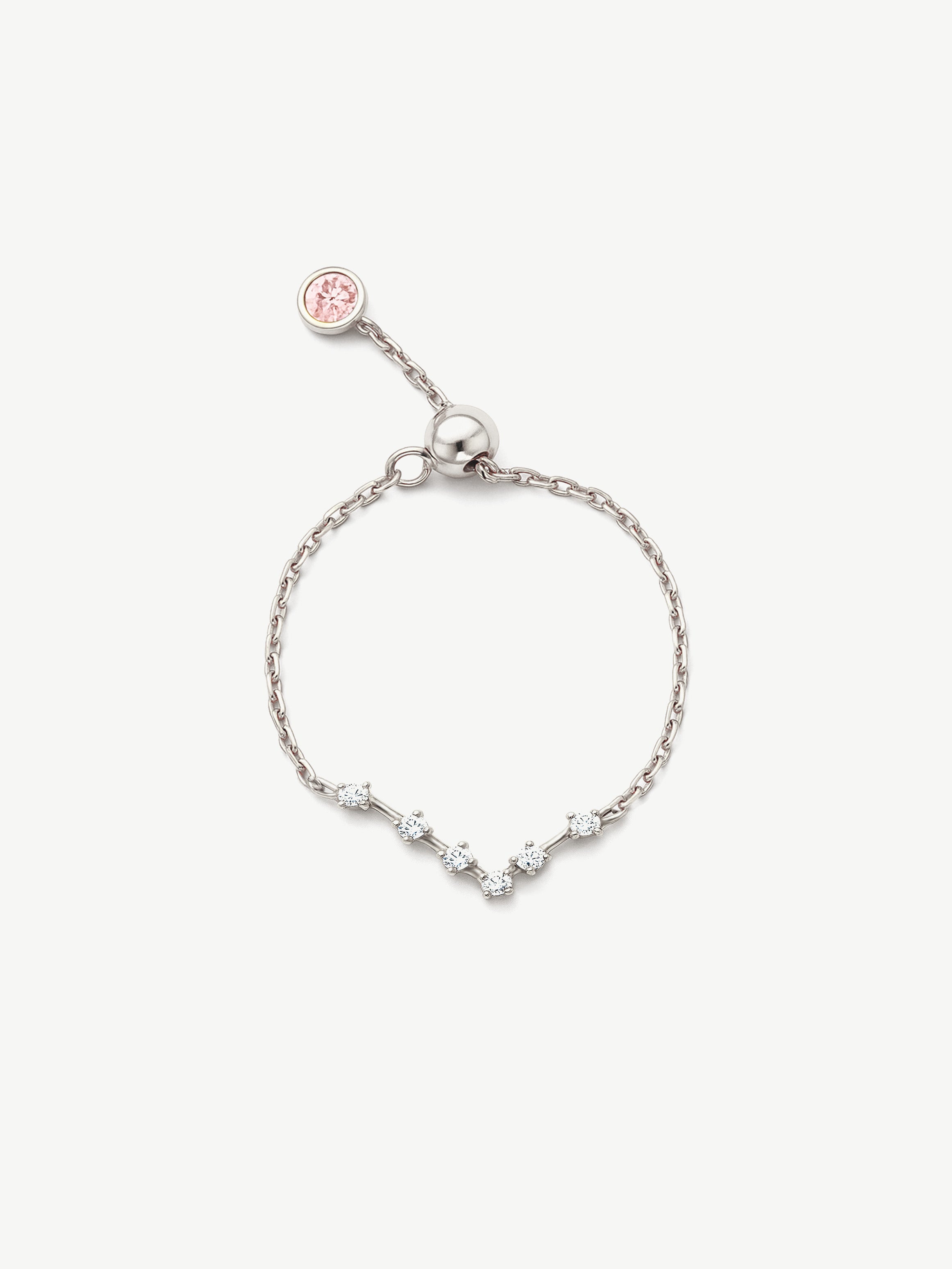 Bague chaîne réglable en or avec constellation