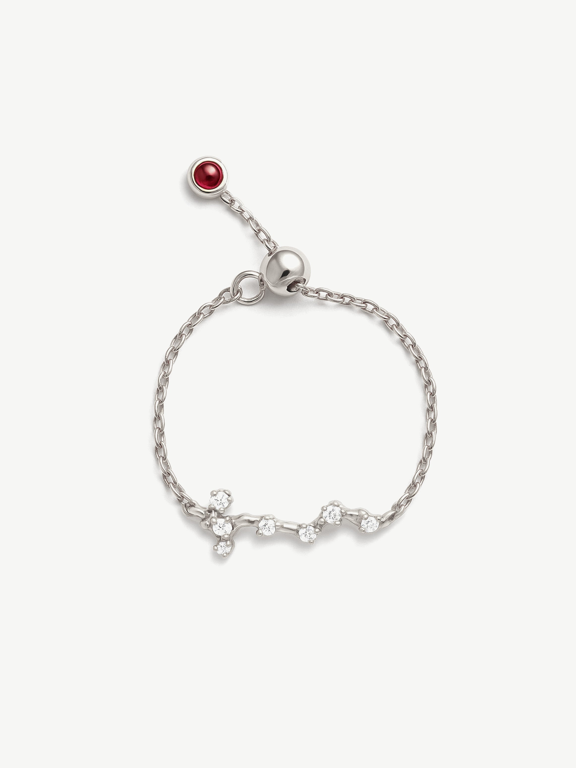 Bague chaîne réglable en or avec constellation