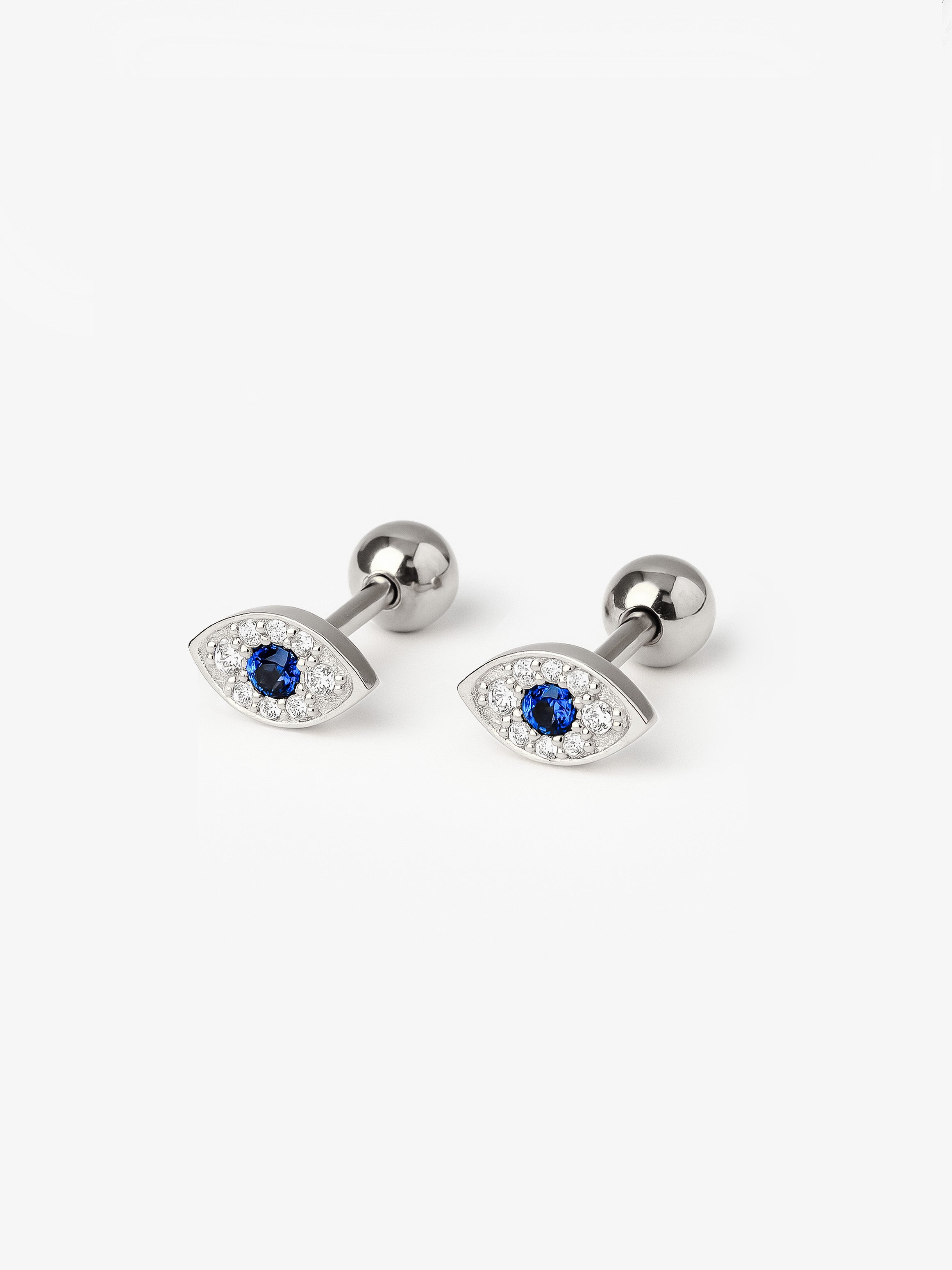 Boucles d'oreilles délicates contre le mauvais œil - Dos vissé